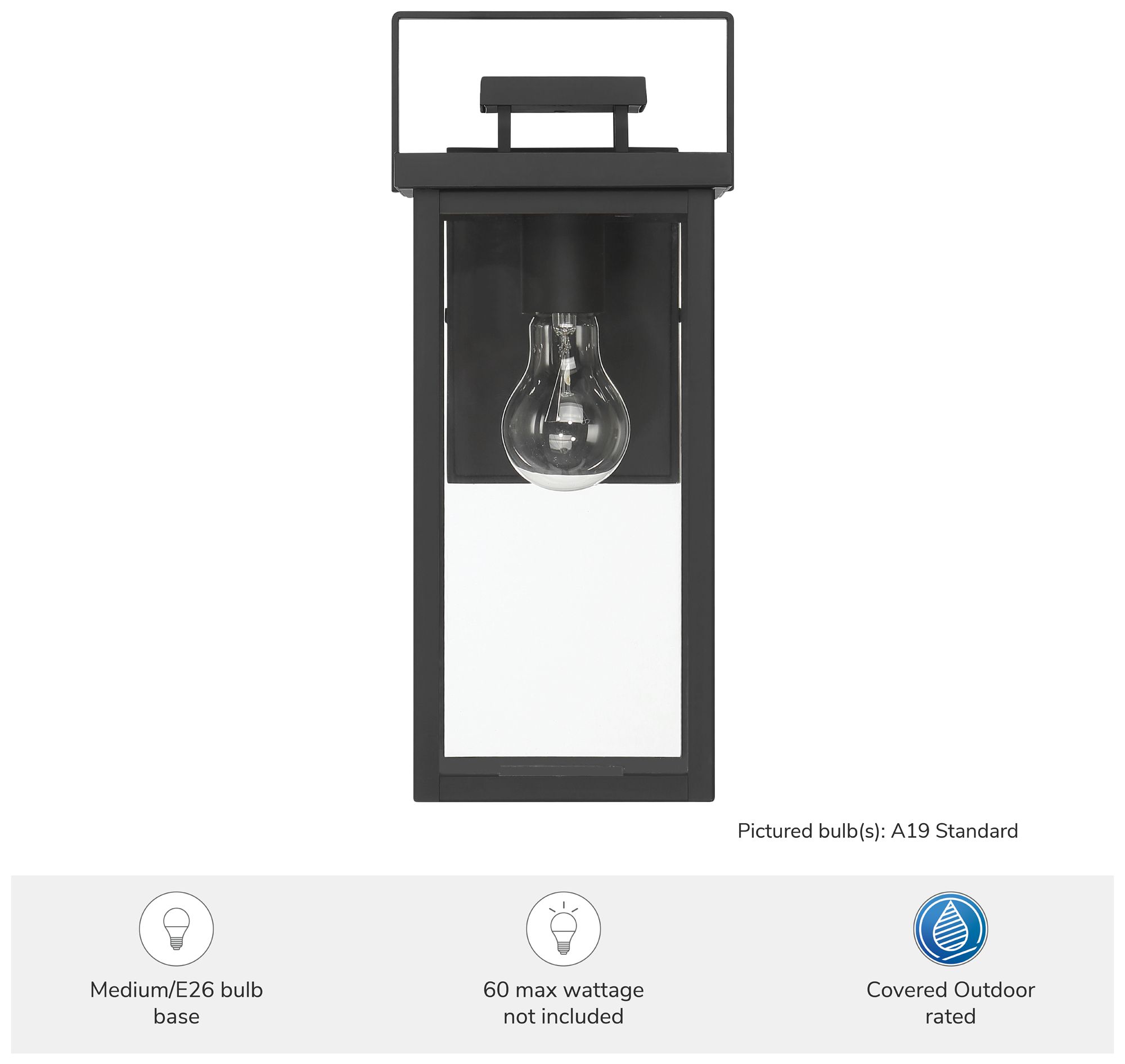 Image 5 Hunter Timbergrove Matte Black Outdoor 1 Light Medium 14 Inch Wall Light more views