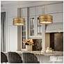 3_Hunter Valdaz Brushed Luxe Gold with Frosted Glass 3 Light Pendant more views