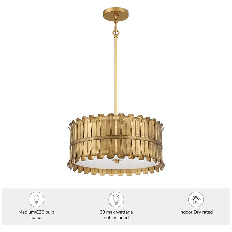 Image 5 Hunter Valdaz Brushed Luxe Gold with Frosted Glass 3 Light Pendant more views