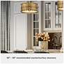 7_Hunter Valdaz Brushed Luxe Gold with Frosted Glass 3 Light Pendant more views