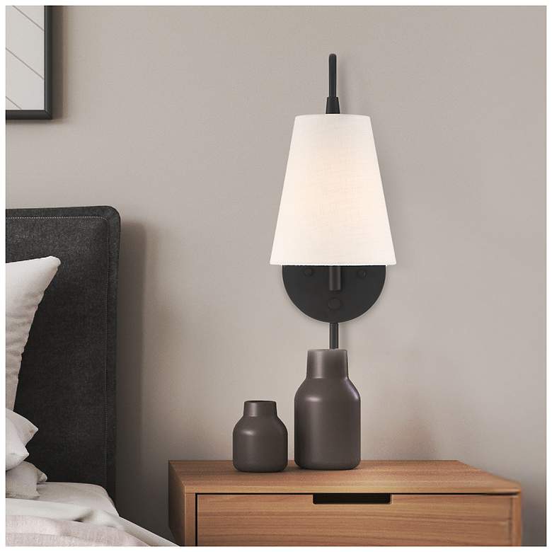 Image 1 Hunter Valley Park Matte Black 1 Light Large Sconce Wall Light Fixture