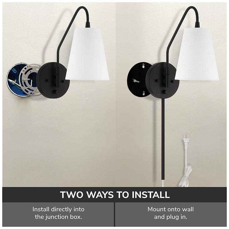Image 4 Hunter Valley Park Matte Black 1 Light Large Sconce Wall Light Fixture more views