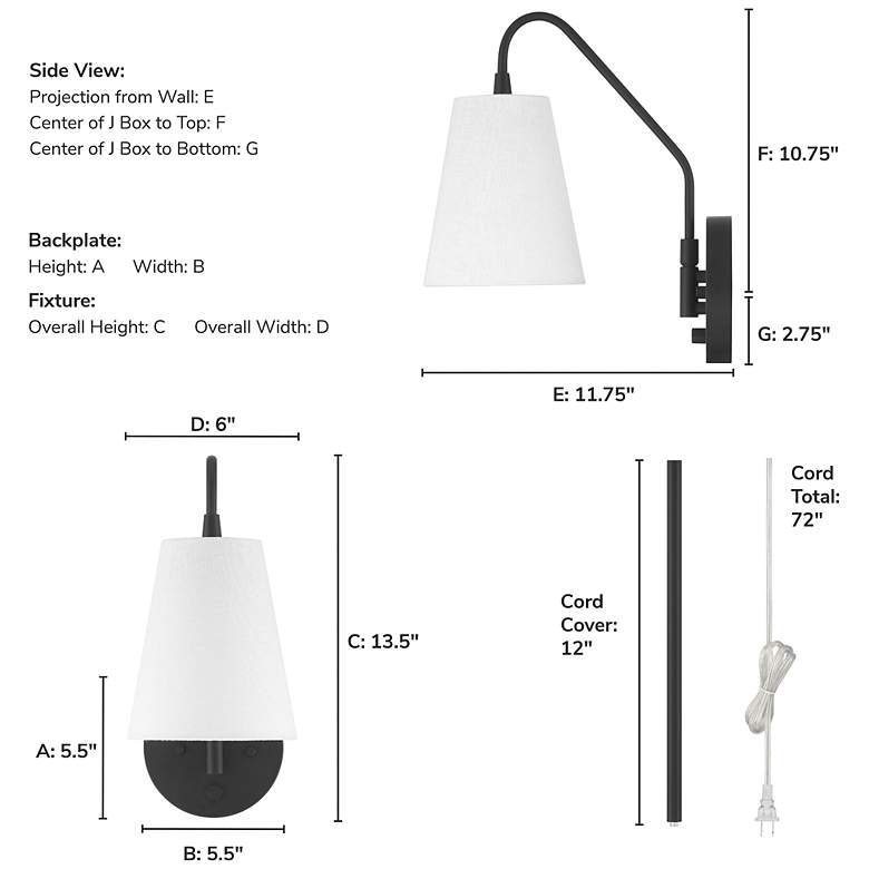 Image 5 Hunter Valley Park Matte Black 1 Light Large Sconce Wall Light Fixture more views