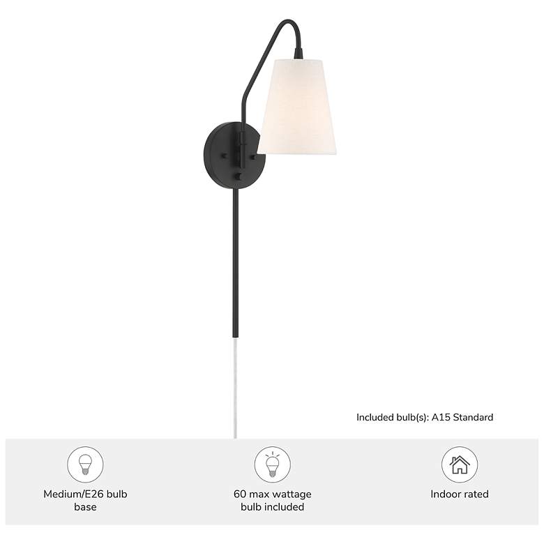 Image 6 Hunter Valley Park Matte Black 1 Light Large Sconce Wall Light Fixture more views