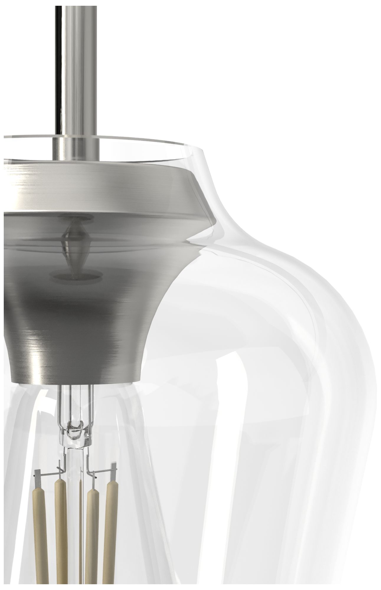 Image 2 Hunter Vidria Brushed Nickel with Clear Glass 1 Light Pendant more views