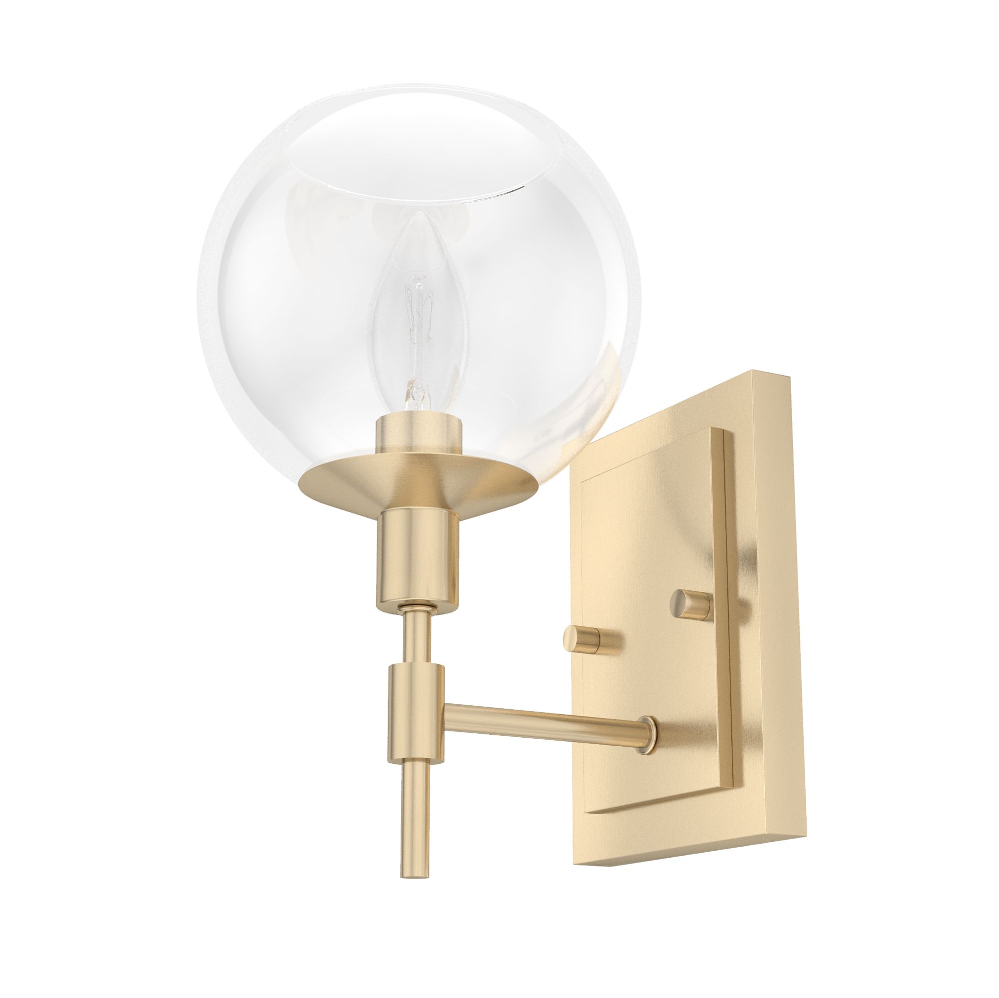 Hunter Xidane Alturas Gold with Clear Glass 1 Light Sconce