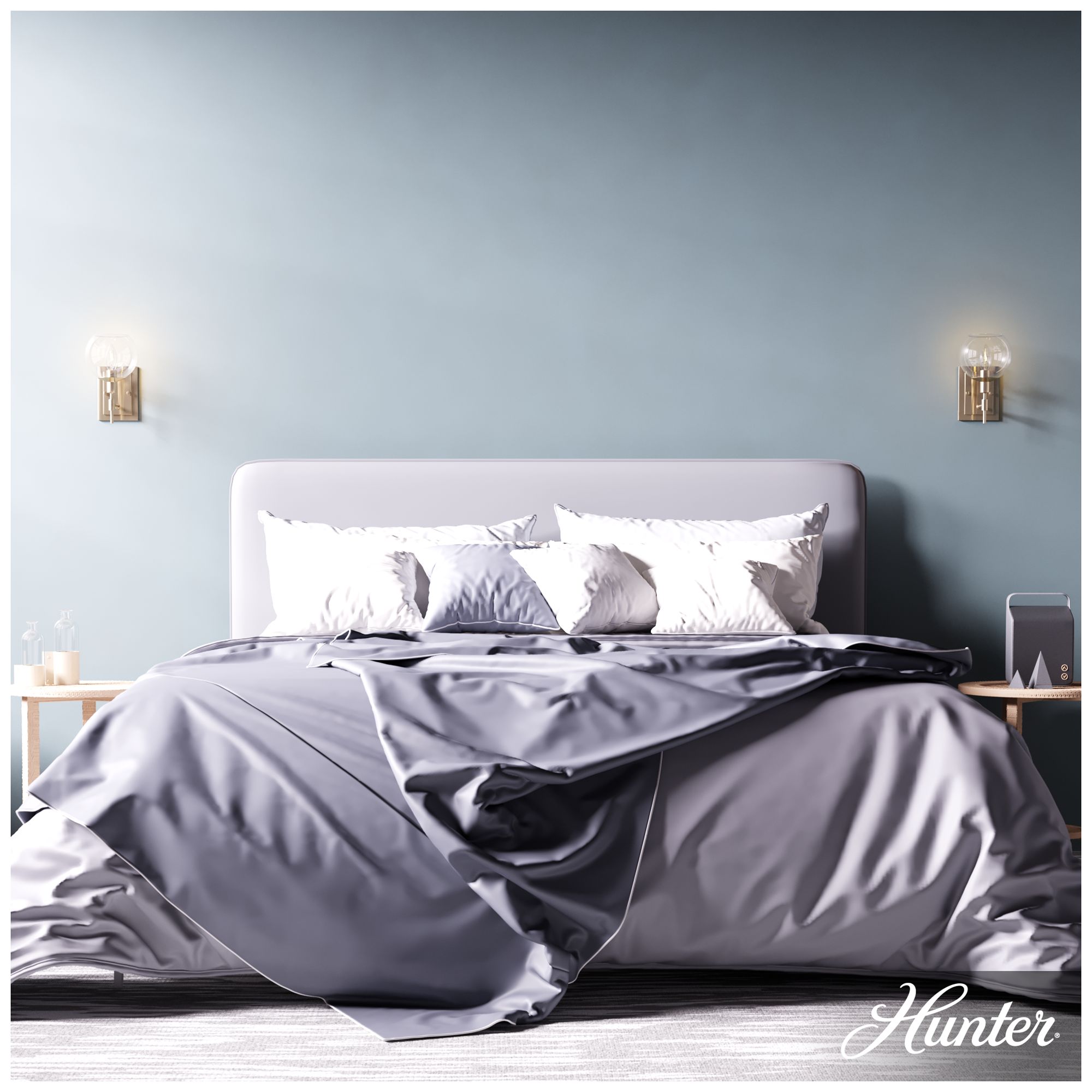 Image 5 Hunter Xidane Alturas Gold with Clear Glass 1 Light Sconce more views