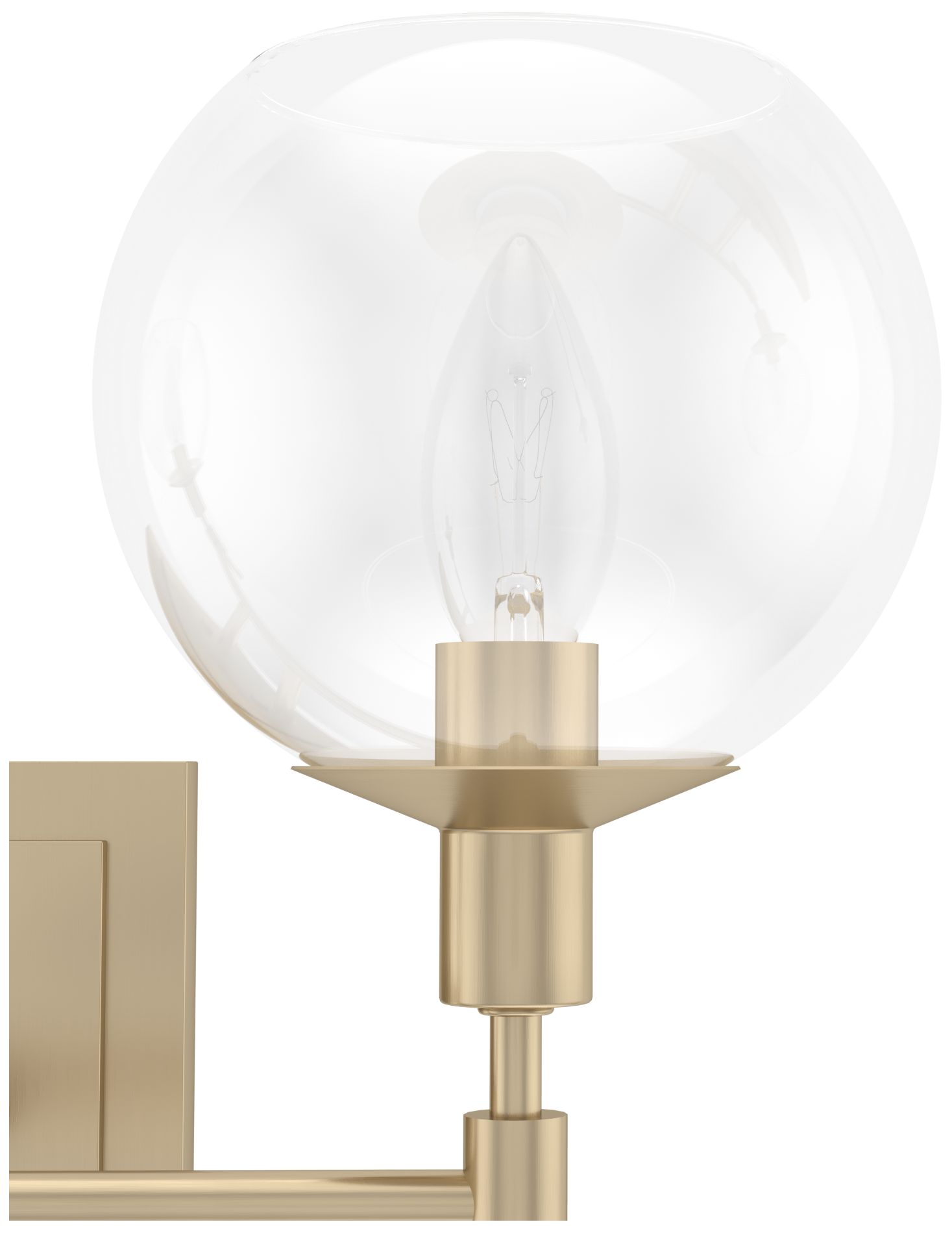 Image 2 Hunter Xidane Alturas Gold with Clear Glass 2 Light Bathroom Vanity more views