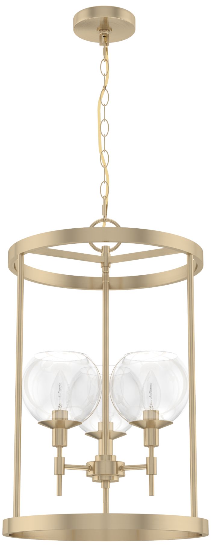 Hunter Xidane Alturas Gold with Clear Glass 3 Light Pendant