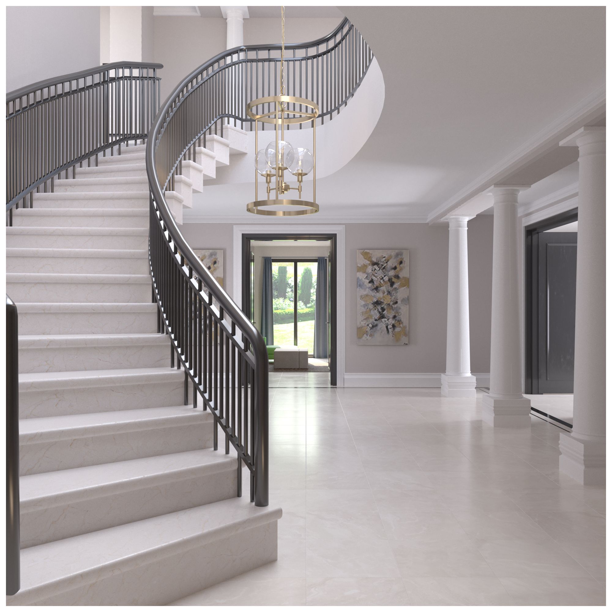 Image 3 Hunter Xidane Alturas Gold with Clear Glass 3 Light Pendant more views