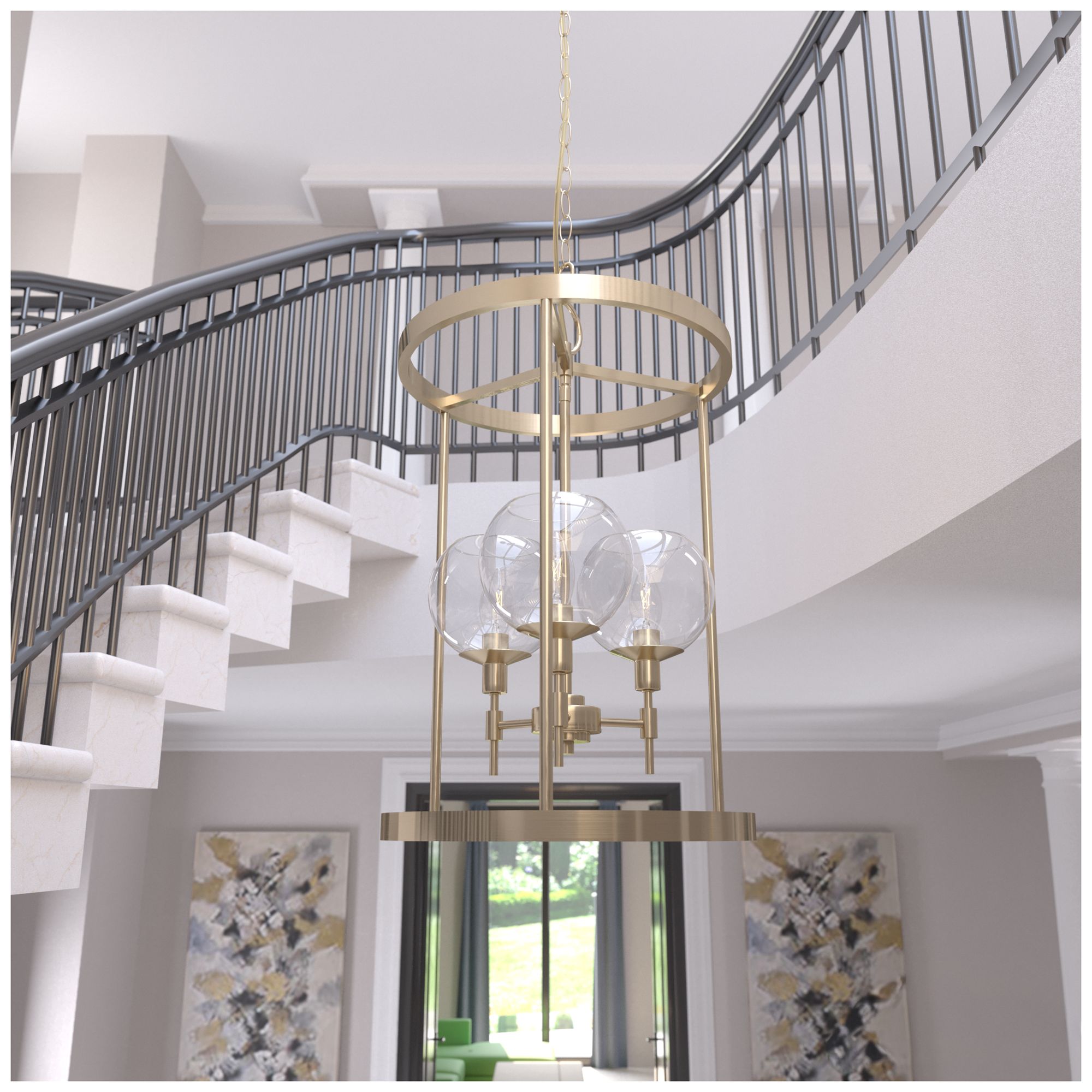 Image 4 Hunter Xidane Alturas Gold with Clear Glass 3 Light Pendant more views