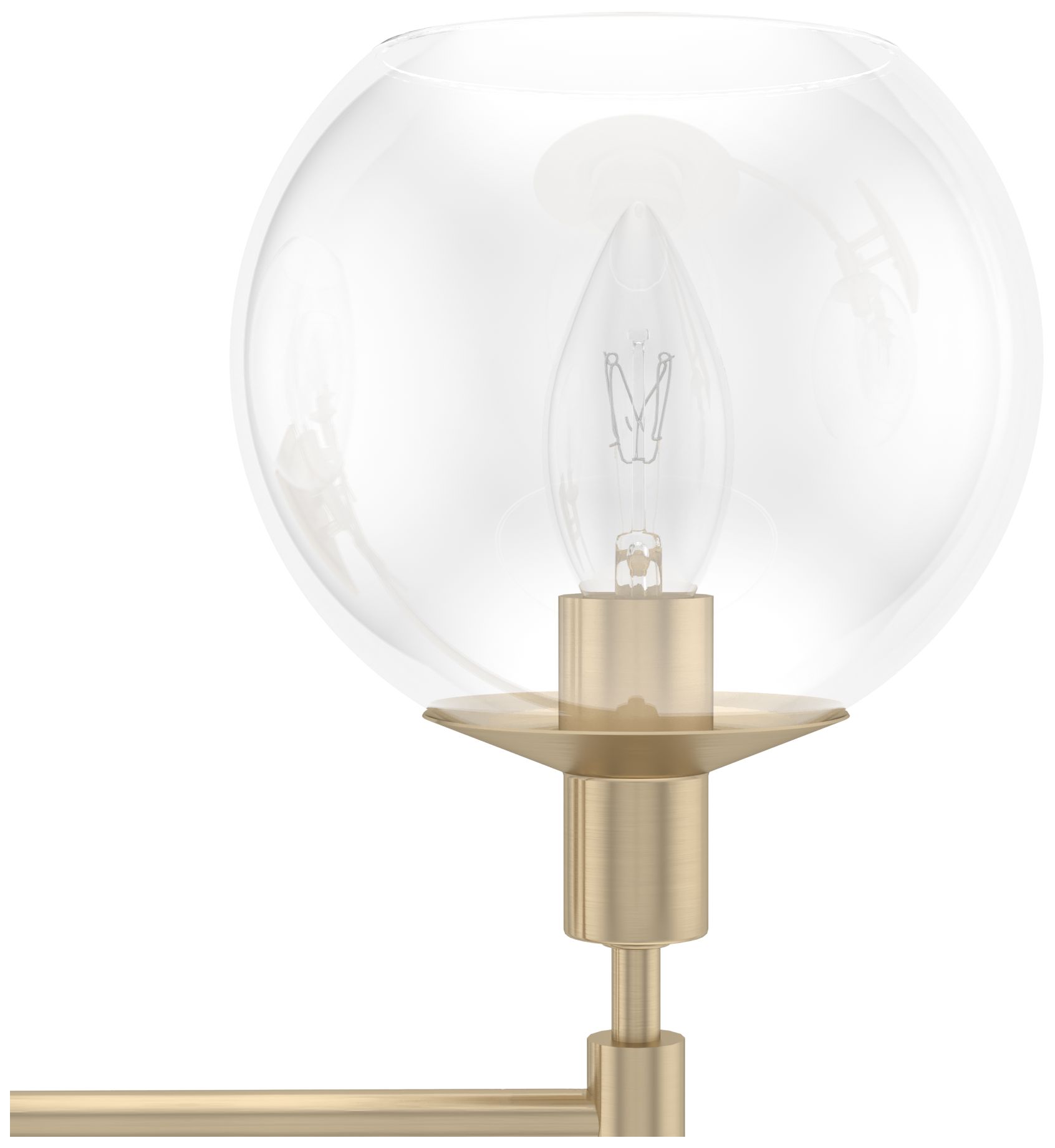 Image 2 Hunter Xidane Alturas Gold with Clear Glass 4 Light Bathroom Vanity more views