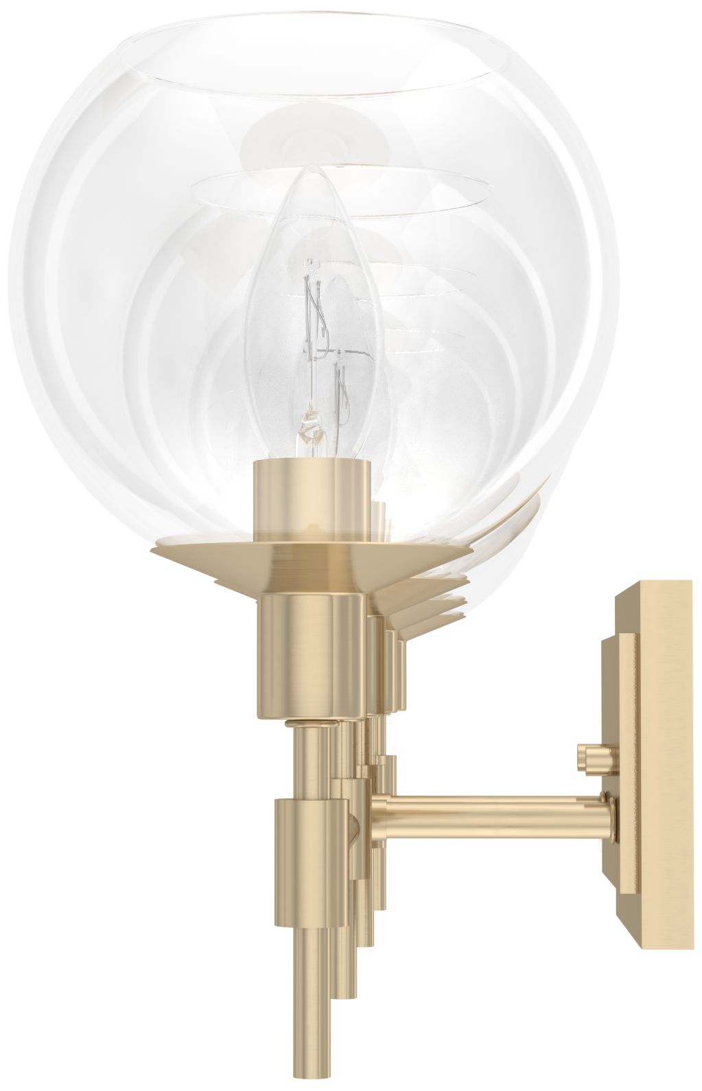 Image 3 Hunter Xidane Alturas Gold with Clear Glass 4 Light Bathroom Vanity more views