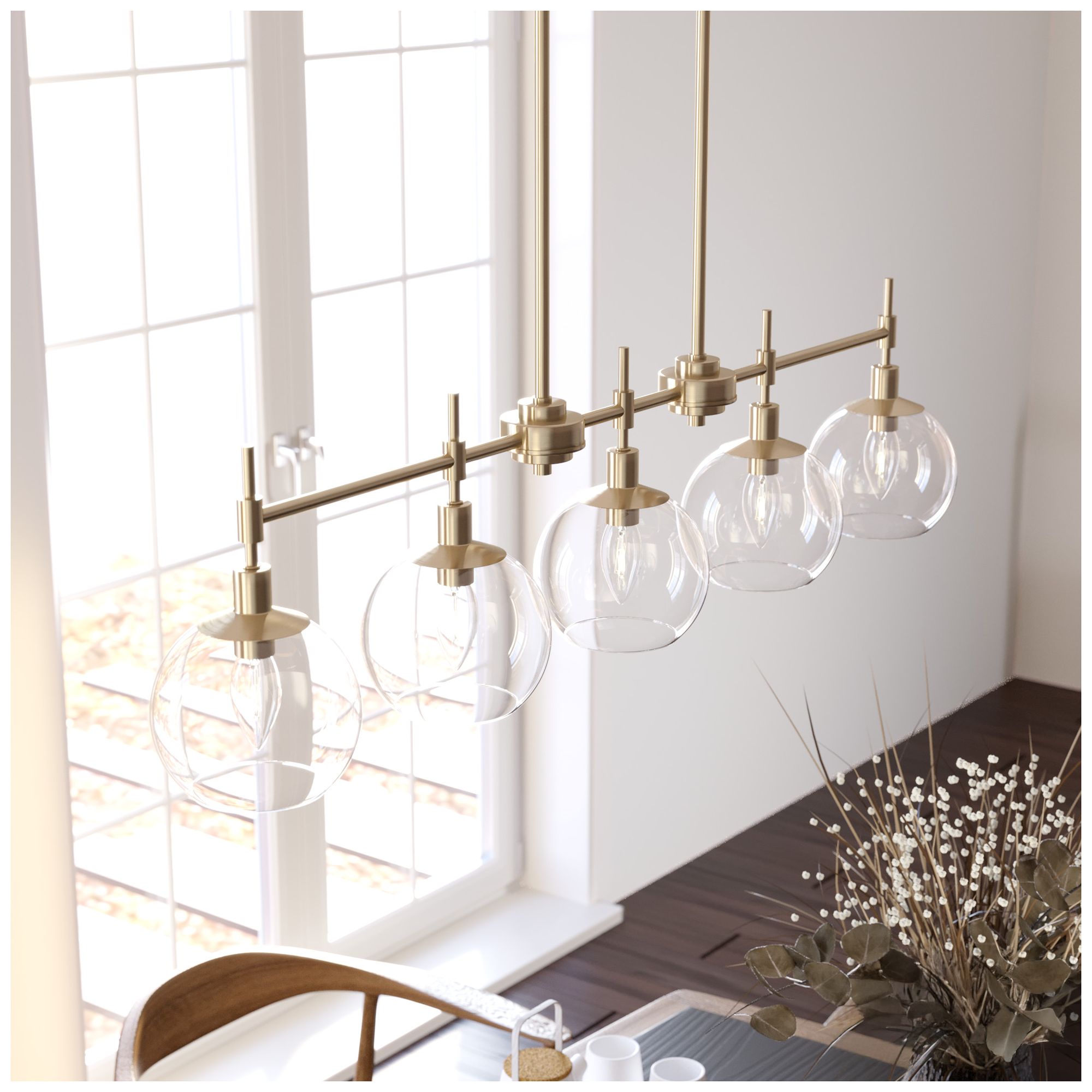 Image 6 Hunter Xidane Alturas Gold with Clear Glass 5 Light Chandelier more views