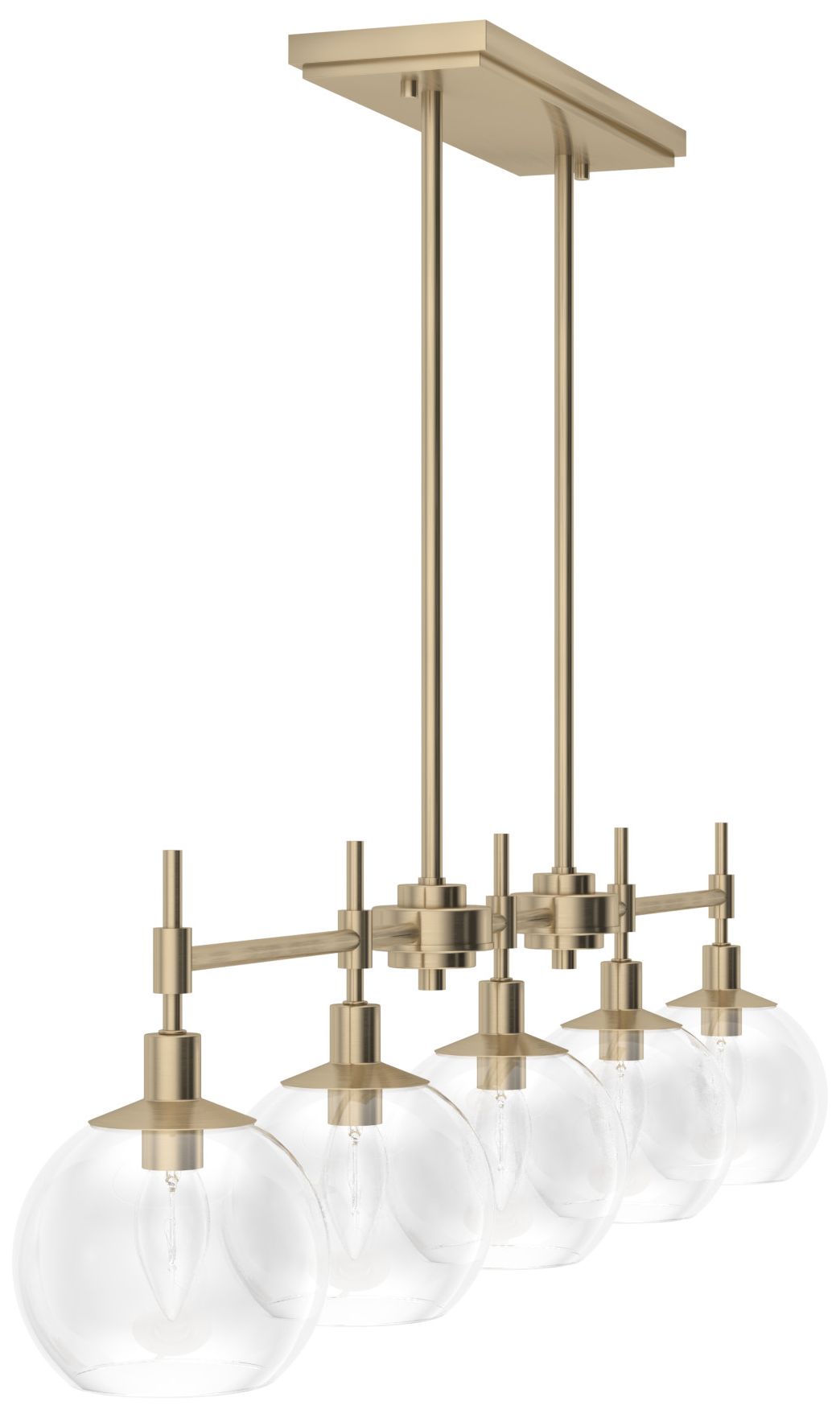 Hunter Xidane Alturas Gold with Clear Glass 5 Light Chandelier