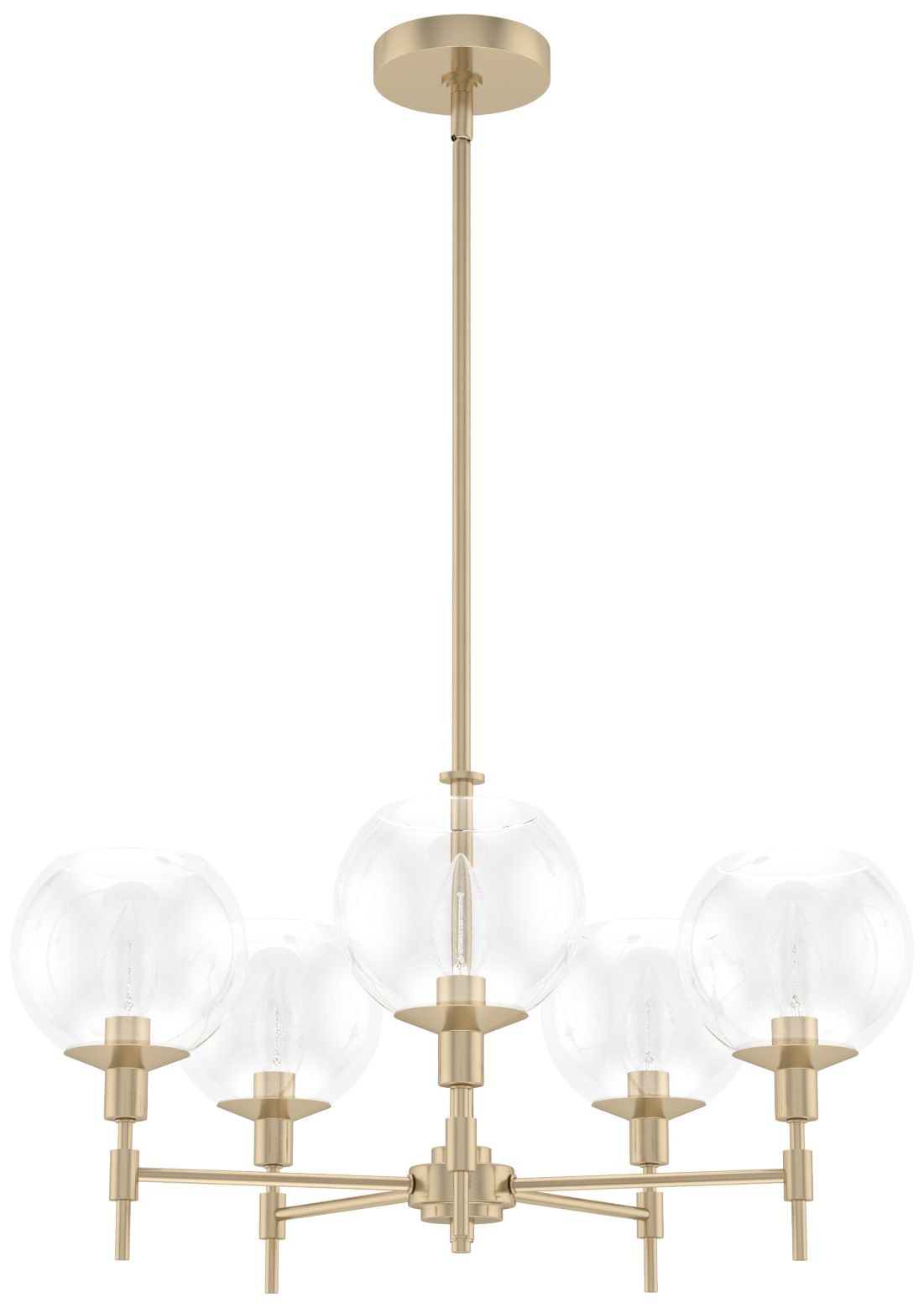 Hunter Xidane Alturas Gold with Clear Glass 5 Light Chandelier