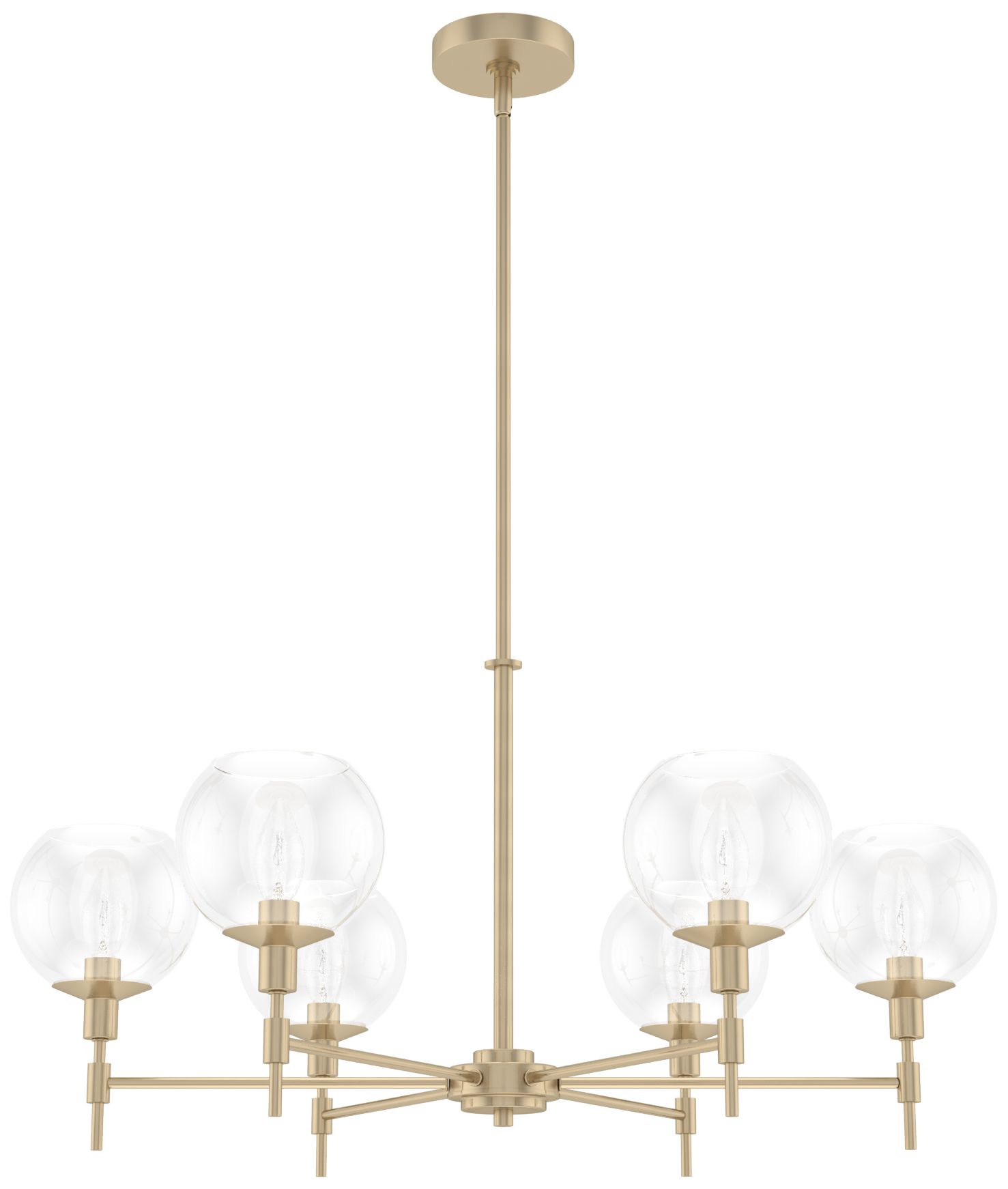 Hunter Xidane Alturas Gold with Clear Glass 6 Light Chandelier