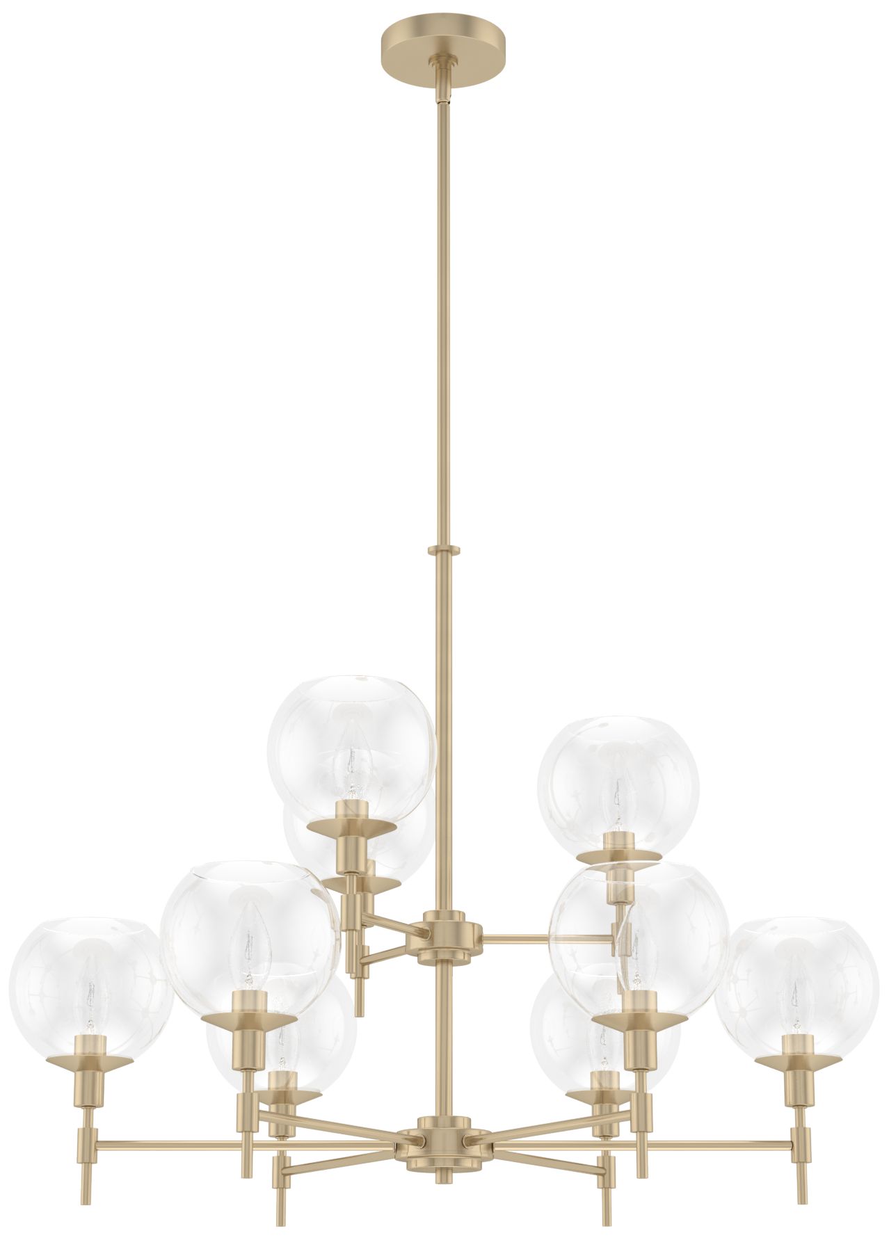 Hunter Xidane Alturas Gold with Clear Glass 9 Light Chandelier