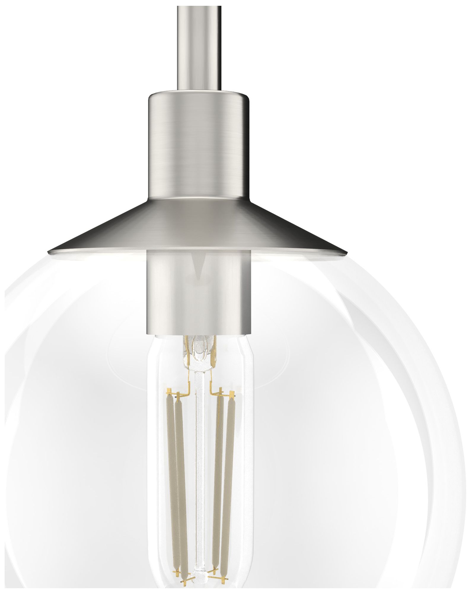 Image 7 Hunter Xidane Brushed Nickel with Clear Glass 1 Light Pendant more views