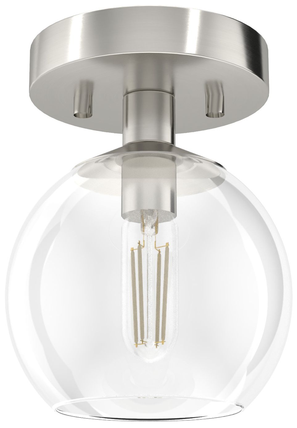 Hunter Xidane Brushed Nickel with Clear Glass 1 Light Pendant