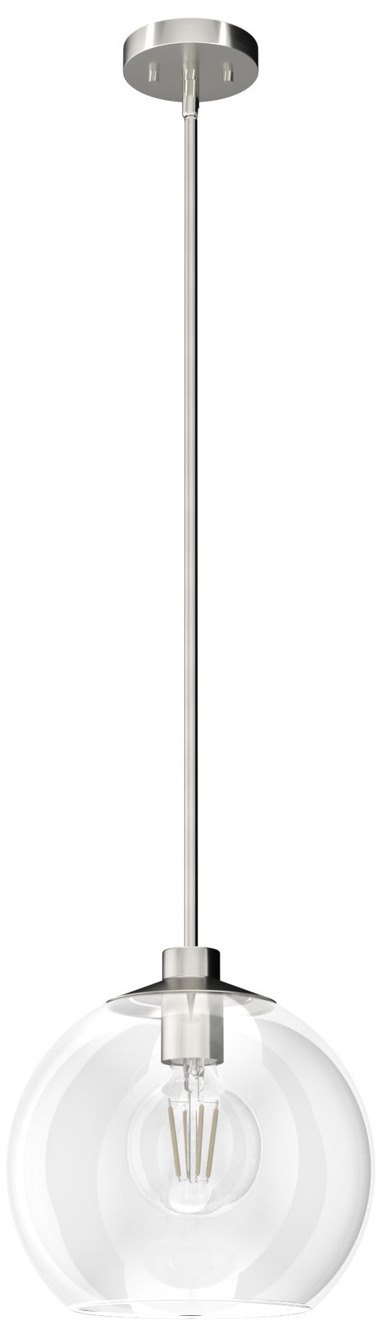 Hunter Xidane Brushed Nickel with Clear Glass 1 Light Pendant