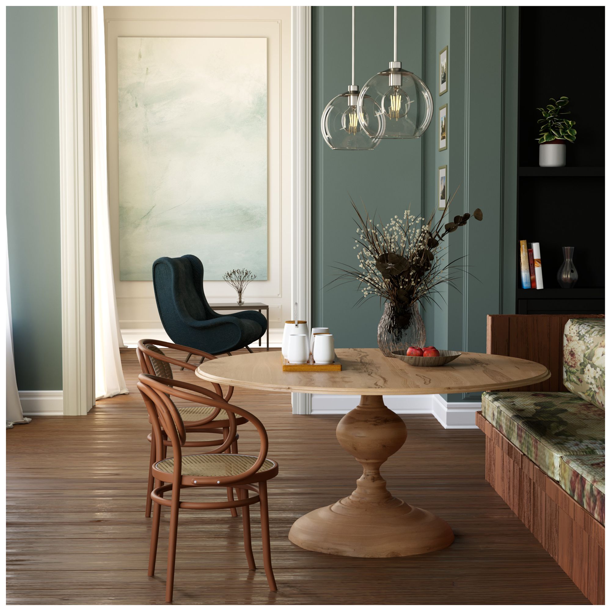 Image 2 Hunter Xidane Brushed Nickel with Clear Glass 1 Light Pendant more views