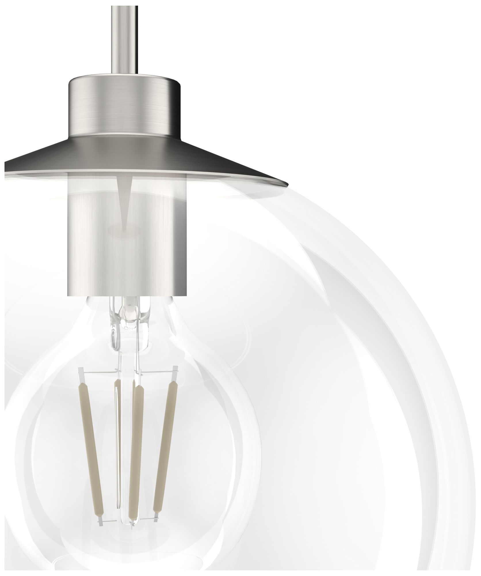 Image 7 Hunter Xidane Brushed Nickel with Clear Glass 1 Light Pendant more views