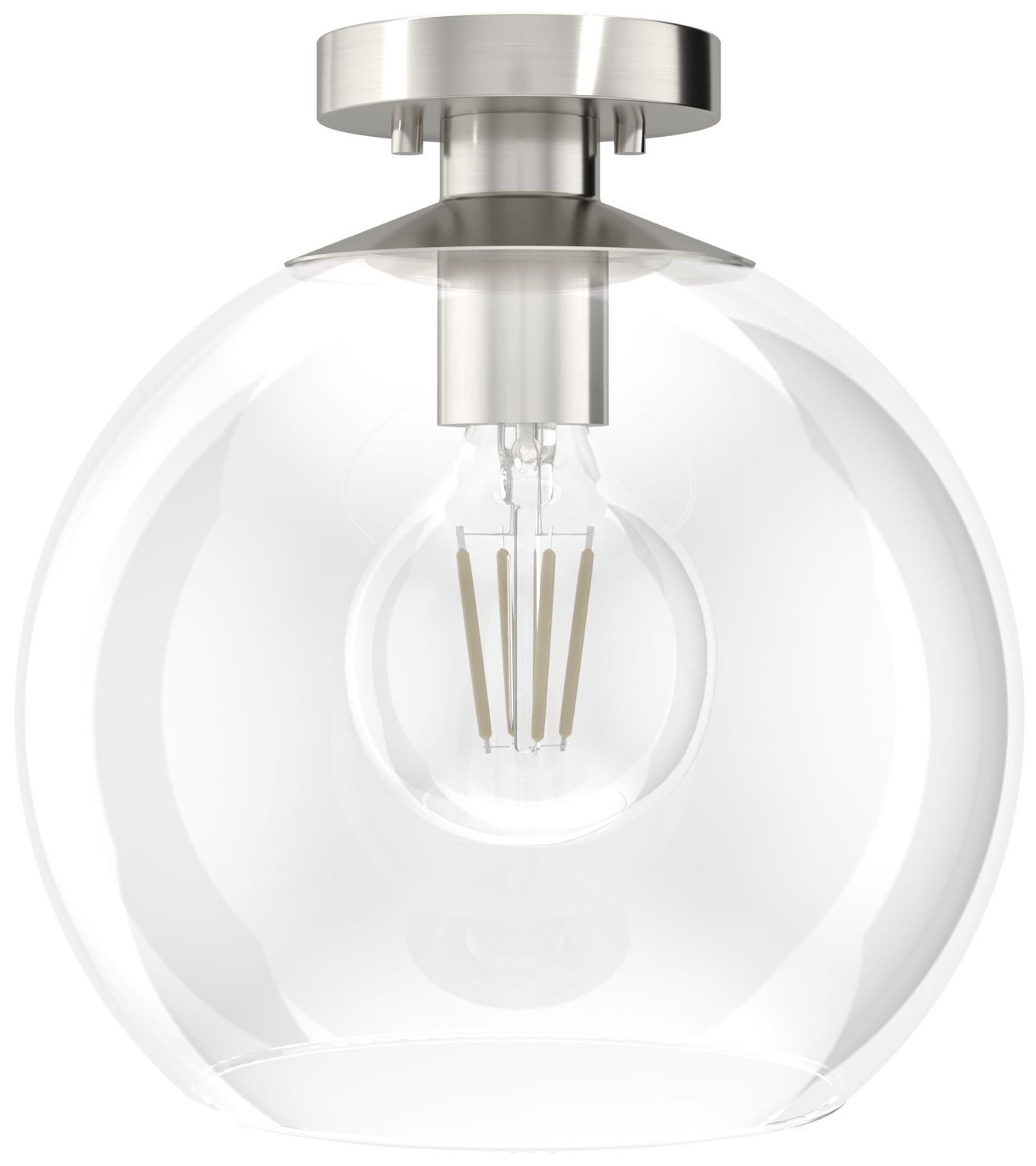 Hunter Xidane Brushed Nickel with Clear Glass 1 Light Pendant