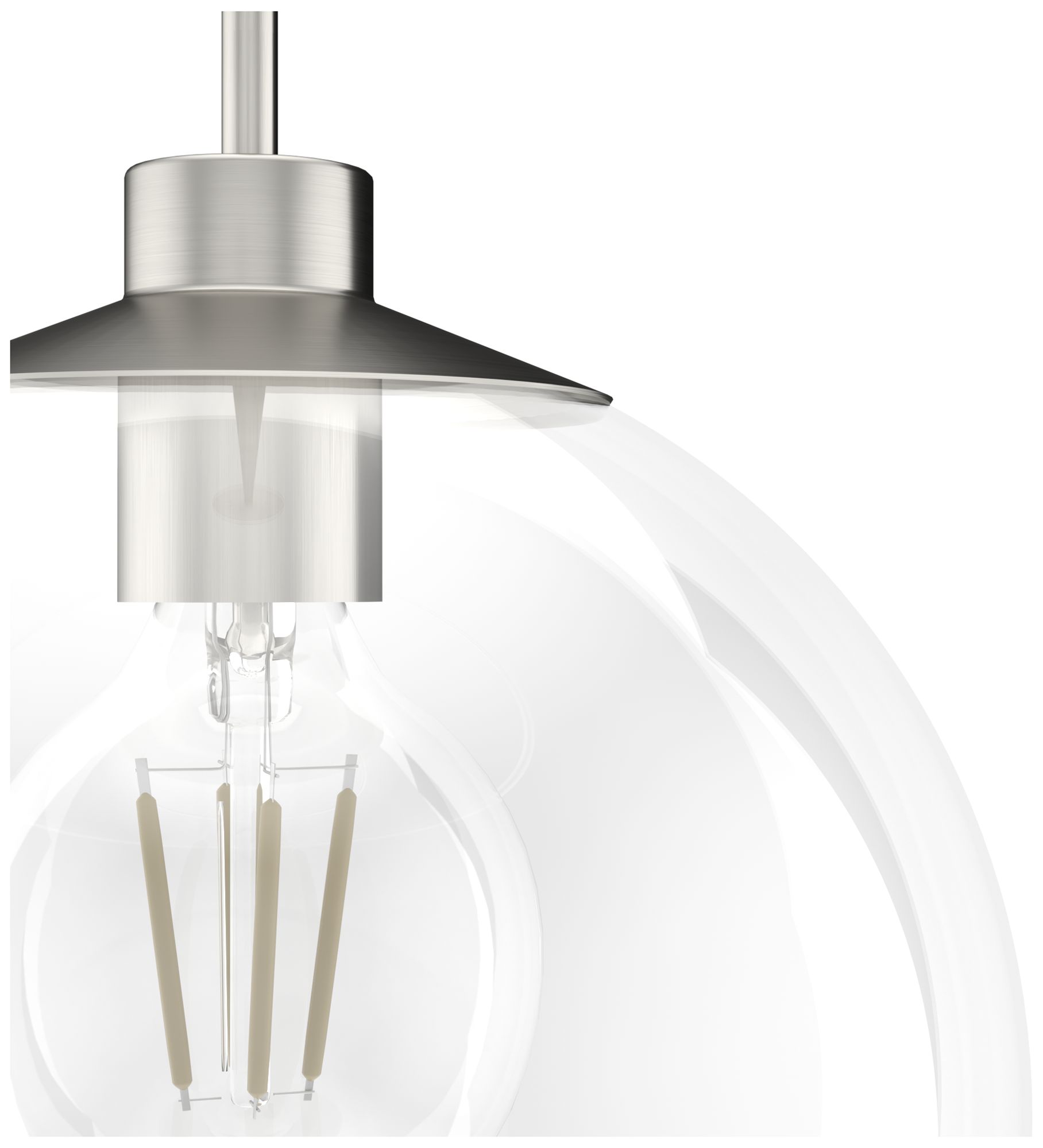 Image 2 Hunter Xidane Brushed Nickel with Clear Glass 1 Light Pendant more views