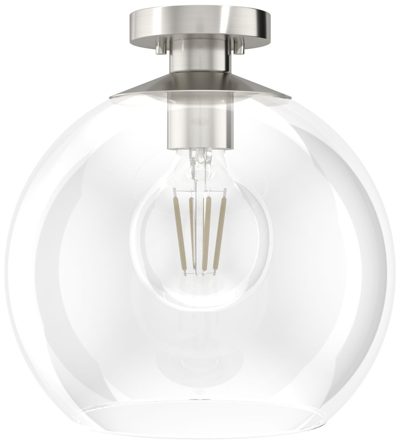 Image 3 Hunter Xidane Brushed Nickel with Clear Glass 1 Light Pendant more views
