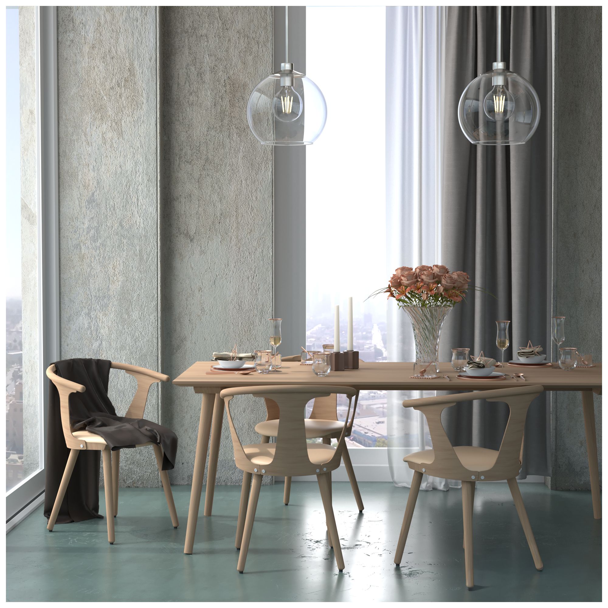 Image 4 Hunter Xidane Brushed Nickel with Clear Glass 1 Light Pendant more views