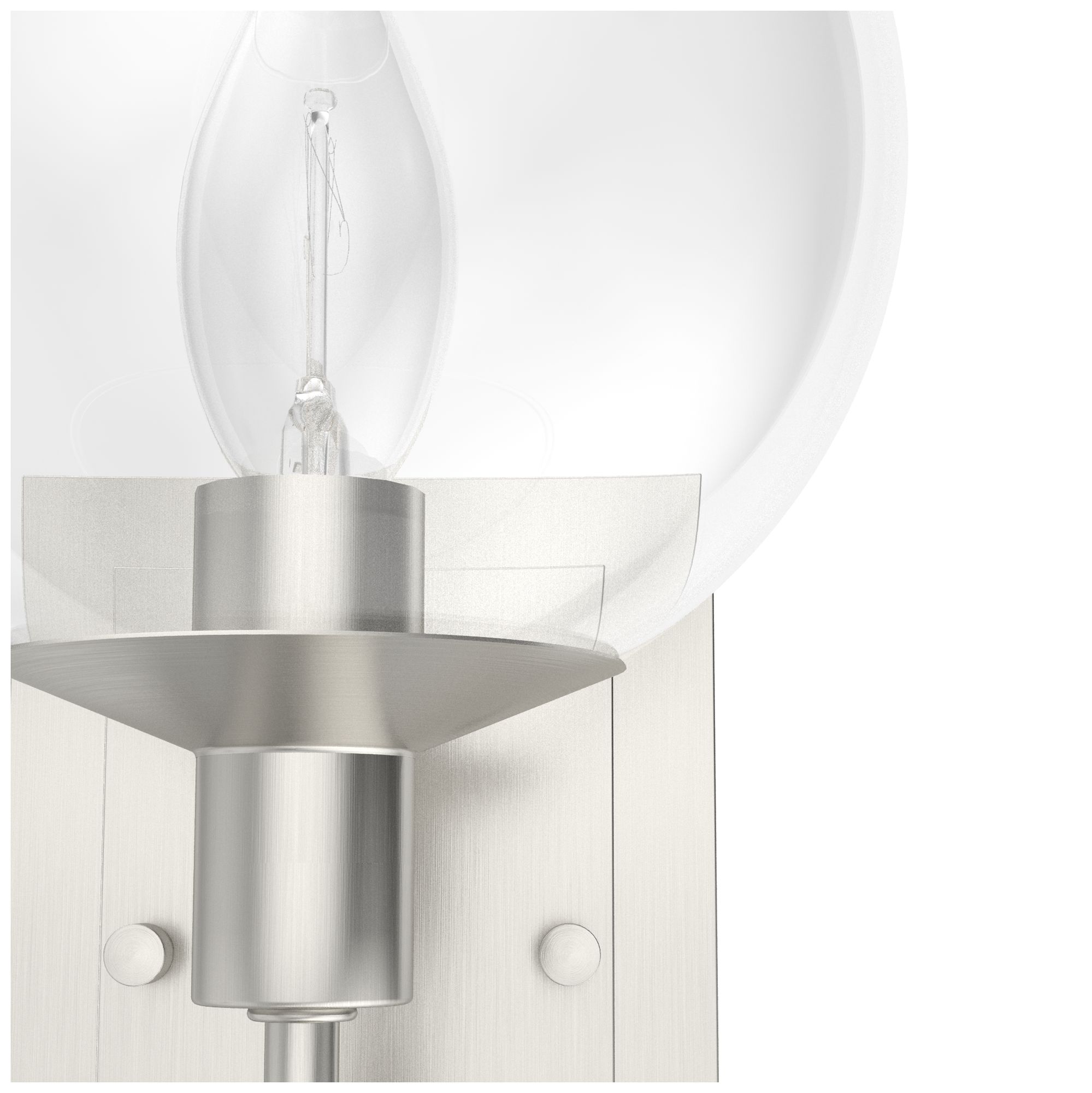 Image 2 Hunter Xidane Brushed Nickel with Clear Glass 1 Light Sconce more views