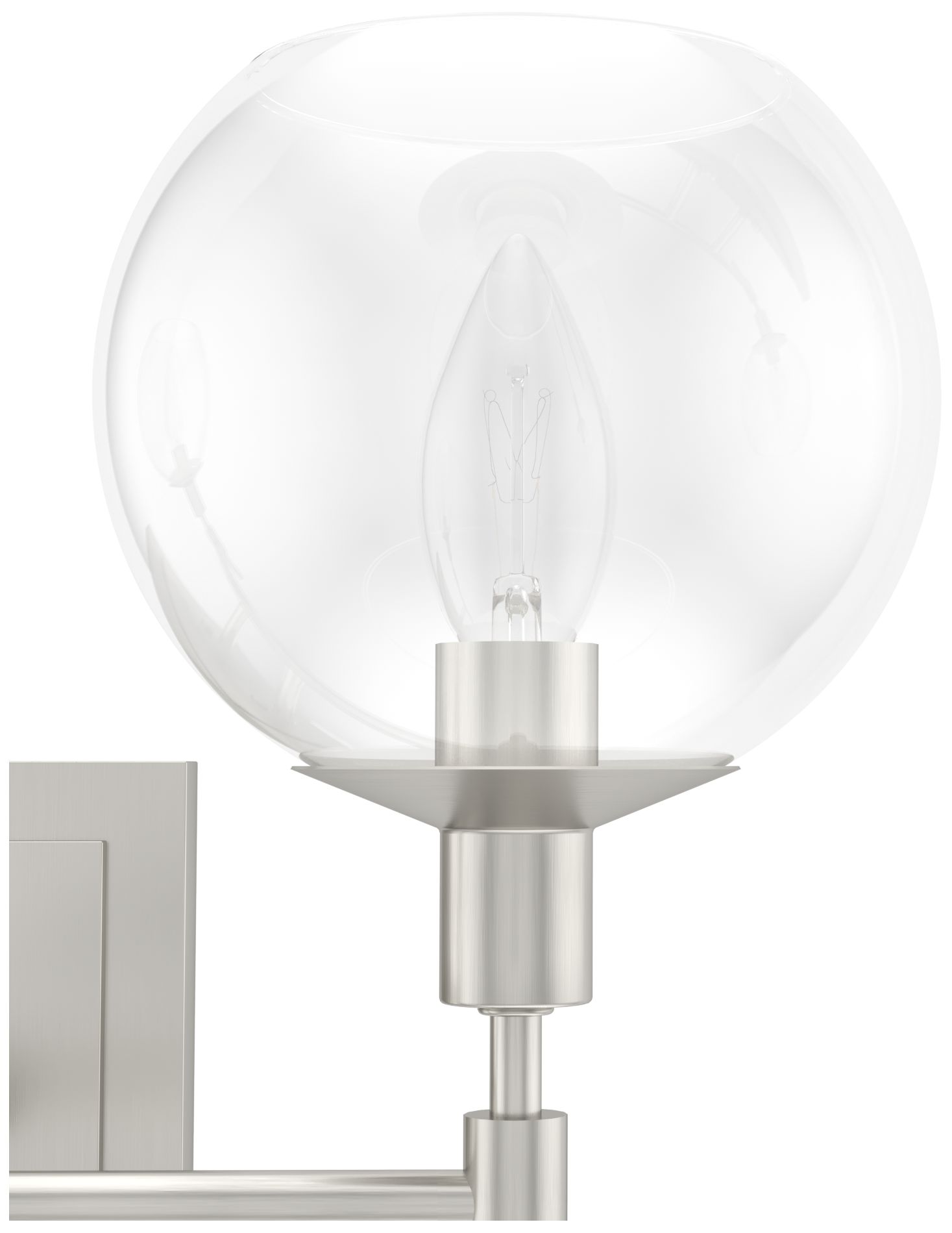 Image 2 Hunter Xidane Brushed Nickel with Clear Glass 2 Light Bathroom Vanity more views