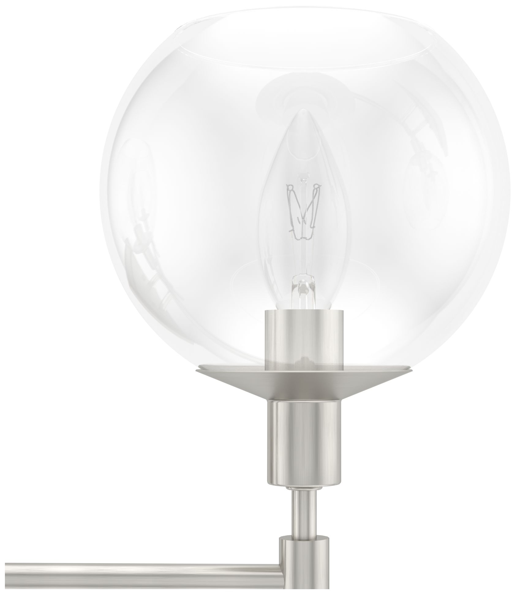 Image 2 Hunter Xidane Brushed Nickel with Clear Glass 3 Light Bathroom Vanity more views