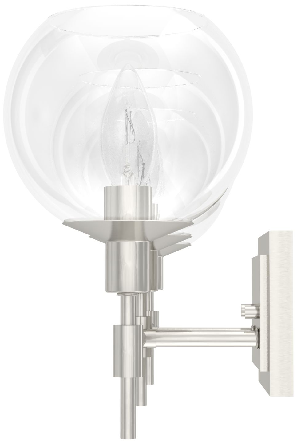 Image 3 Hunter Xidane Brushed Nickel with Clear Glass 3 Light Bathroom Vanity more views