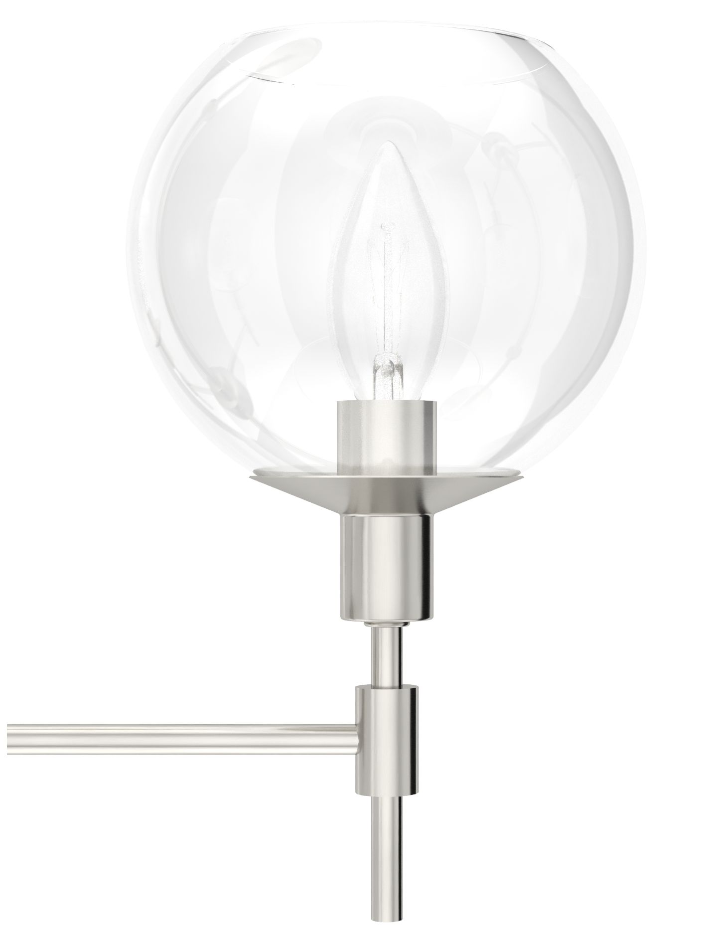 Image 2 Hunter Xidane Brushed Nickel with Clear Glass 3 Light Chandelier more views