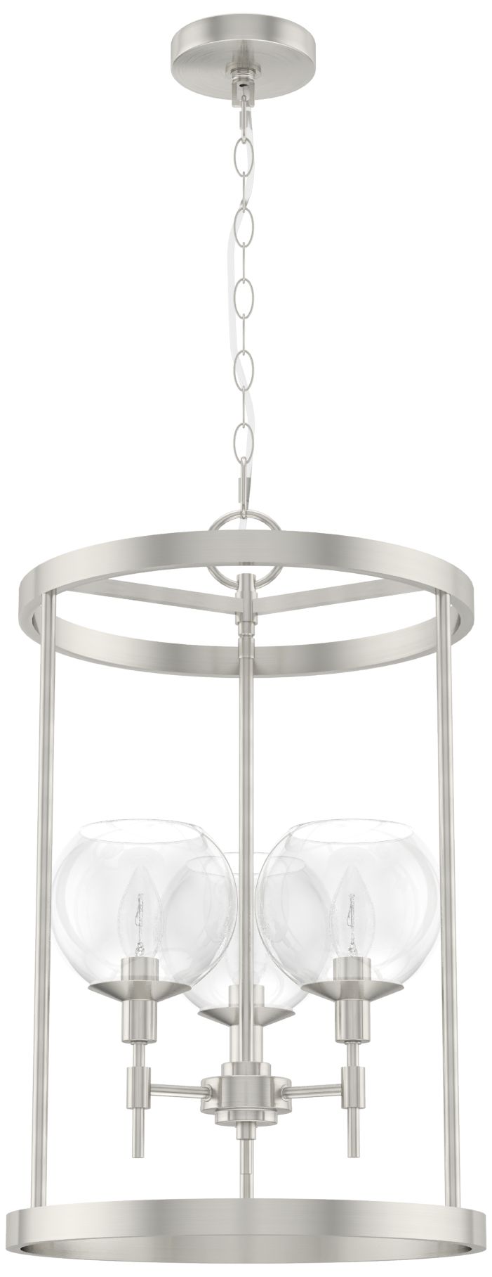 Hunter Xidane Brushed Nickel with Clear Glass 3 Light Pendant