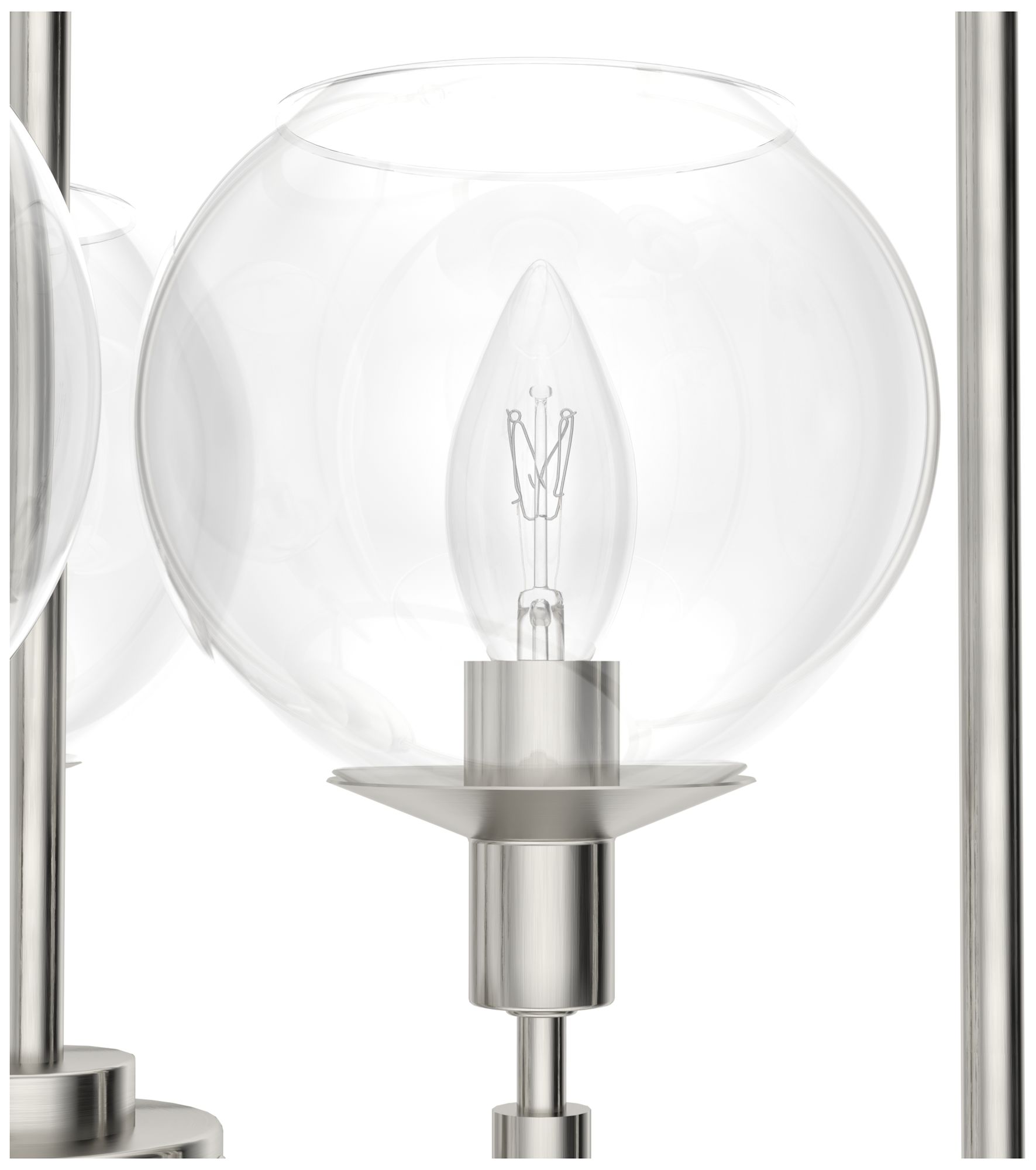 Image 2 Hunter Xidane Brushed Nickel with Clear Glass 3 Light Pendant more views