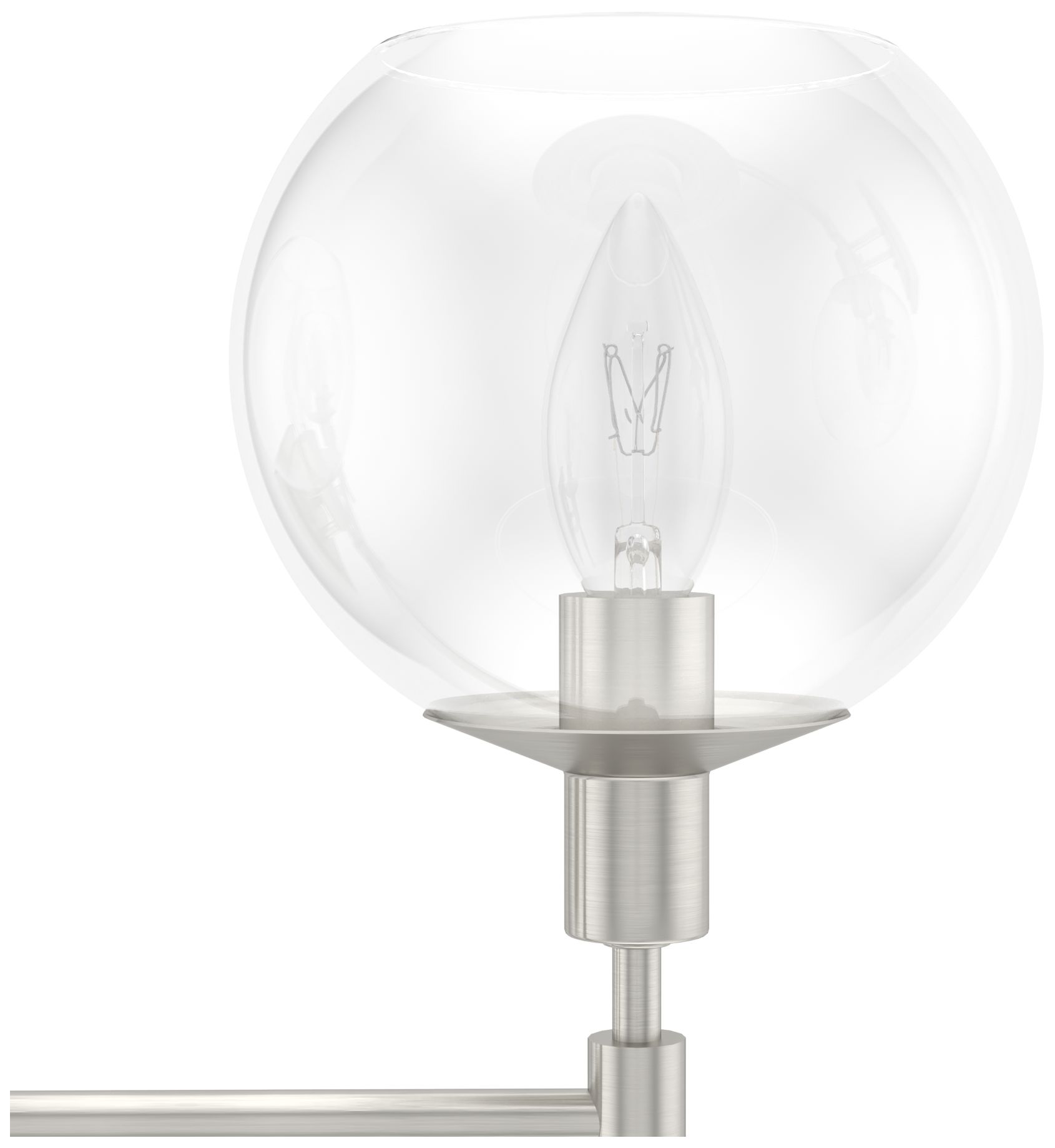 Image 2 Hunter Xidane Brushed Nickel with Clear Glass 4 Light Bathroom Vanity more views