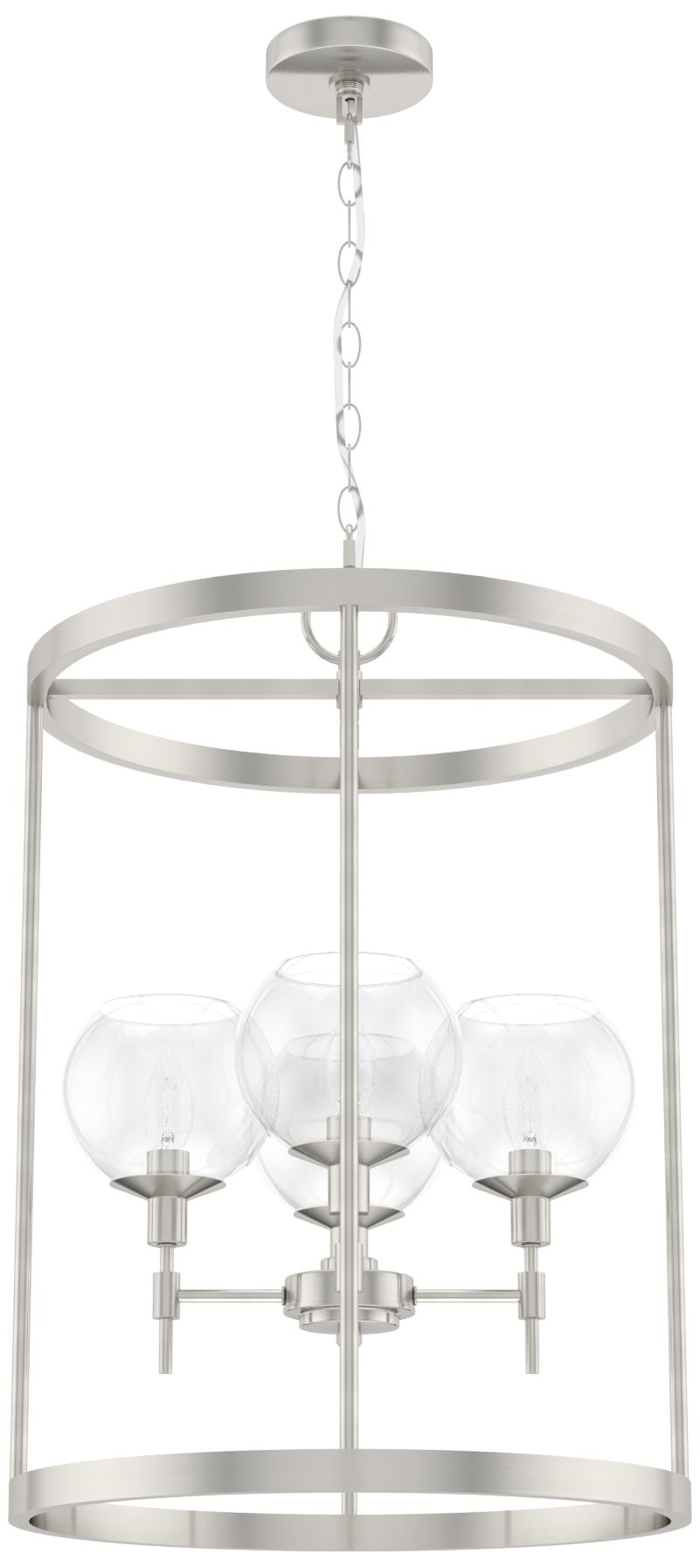 Hunter Xidane Brushed Nickel with Clear Glass 4 Light Pendant