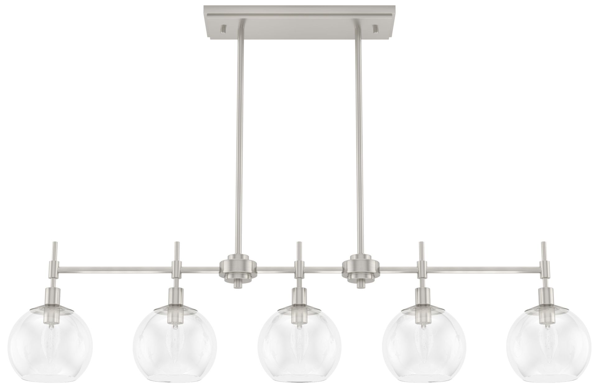 Hunter Xidane Brushed Nickel with Clear Glass 5 Light Chandelier
