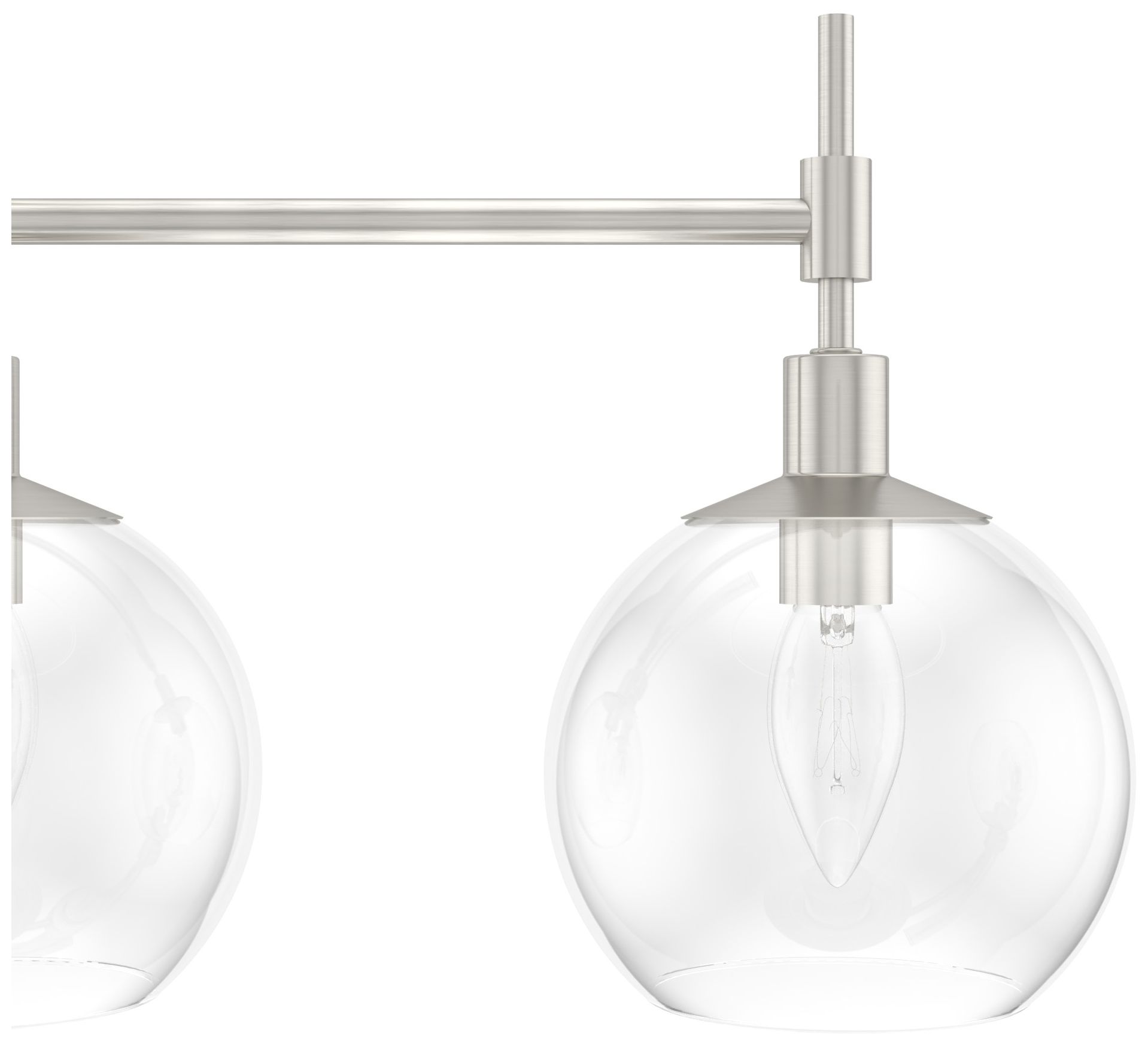 Image 7 Hunter Xidane Brushed Nickel with Clear Glass 5 Light Chandelier more views