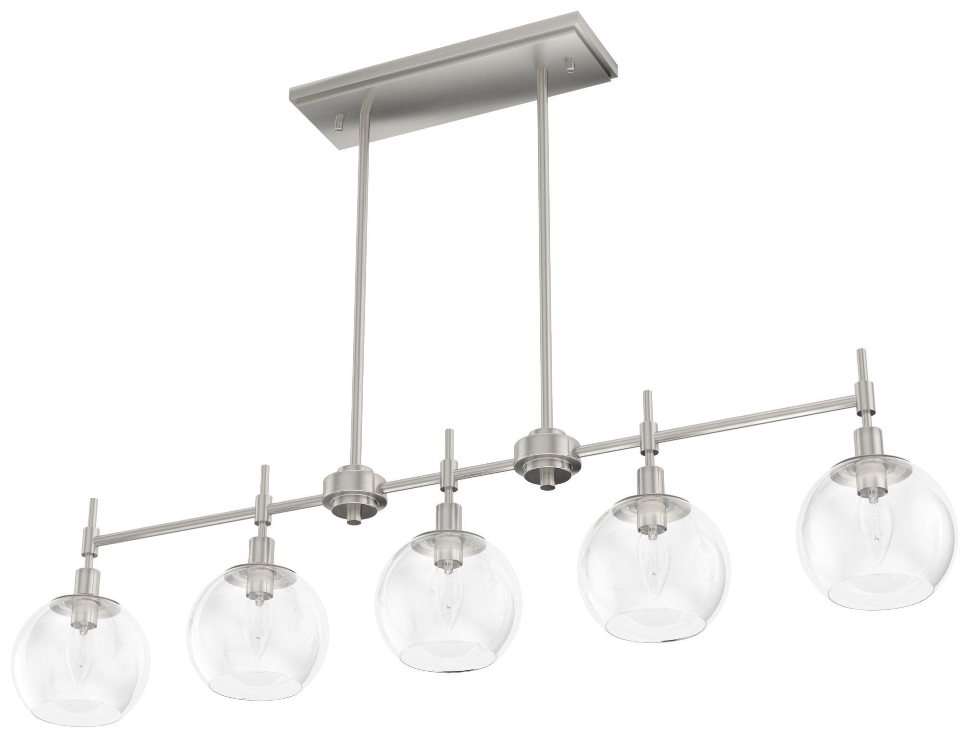 Hunter Xidane Brushed Nickel with Clear Glass 5 Light Chandelier