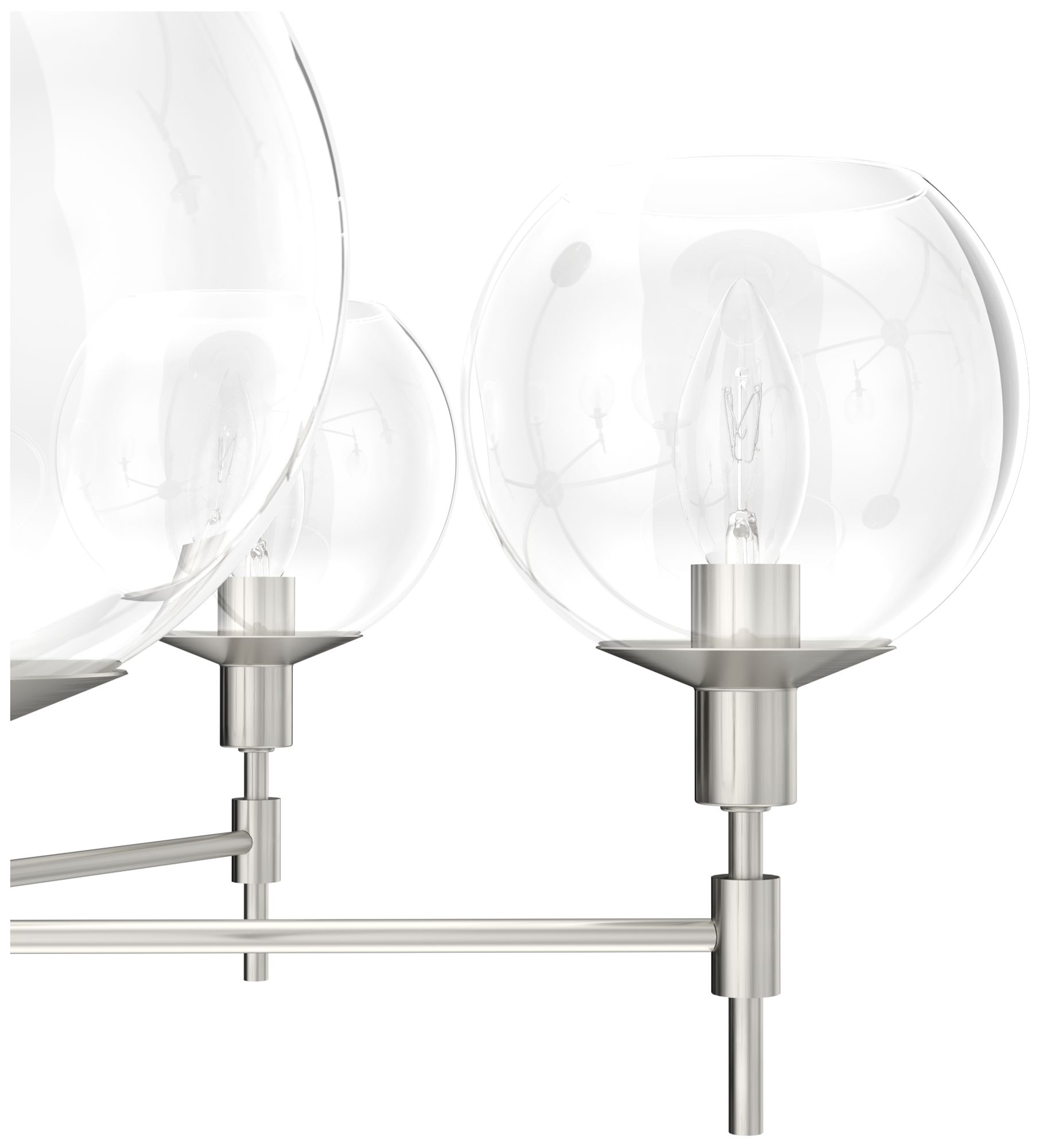 Image 2 Hunter Xidane Brushed Nickel with Clear Glass 6 Light Chandelie more views