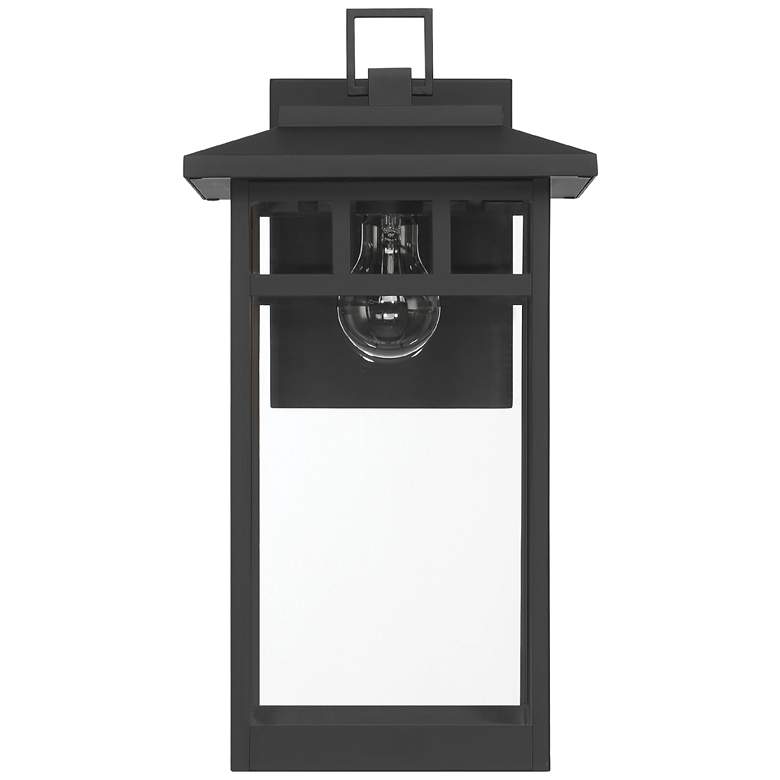 Image 1 Hunter Yancy House Matte Black Outdoor 1 Light Large 17 Inch Wall Light