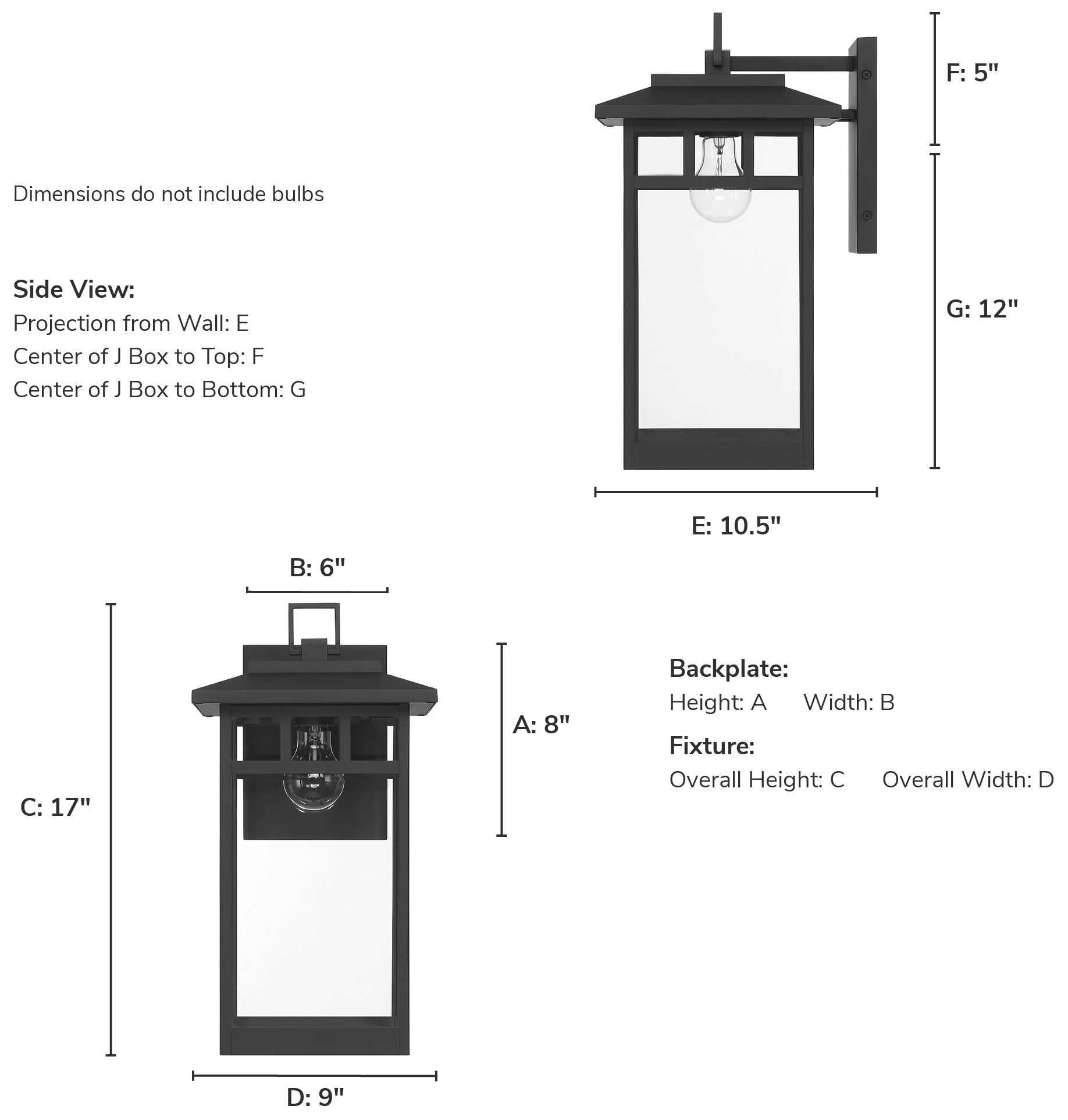 Image 4 Hunter Yancy House Matte Black Outdoor 1 Light Large 17 Inch Wall Light more views