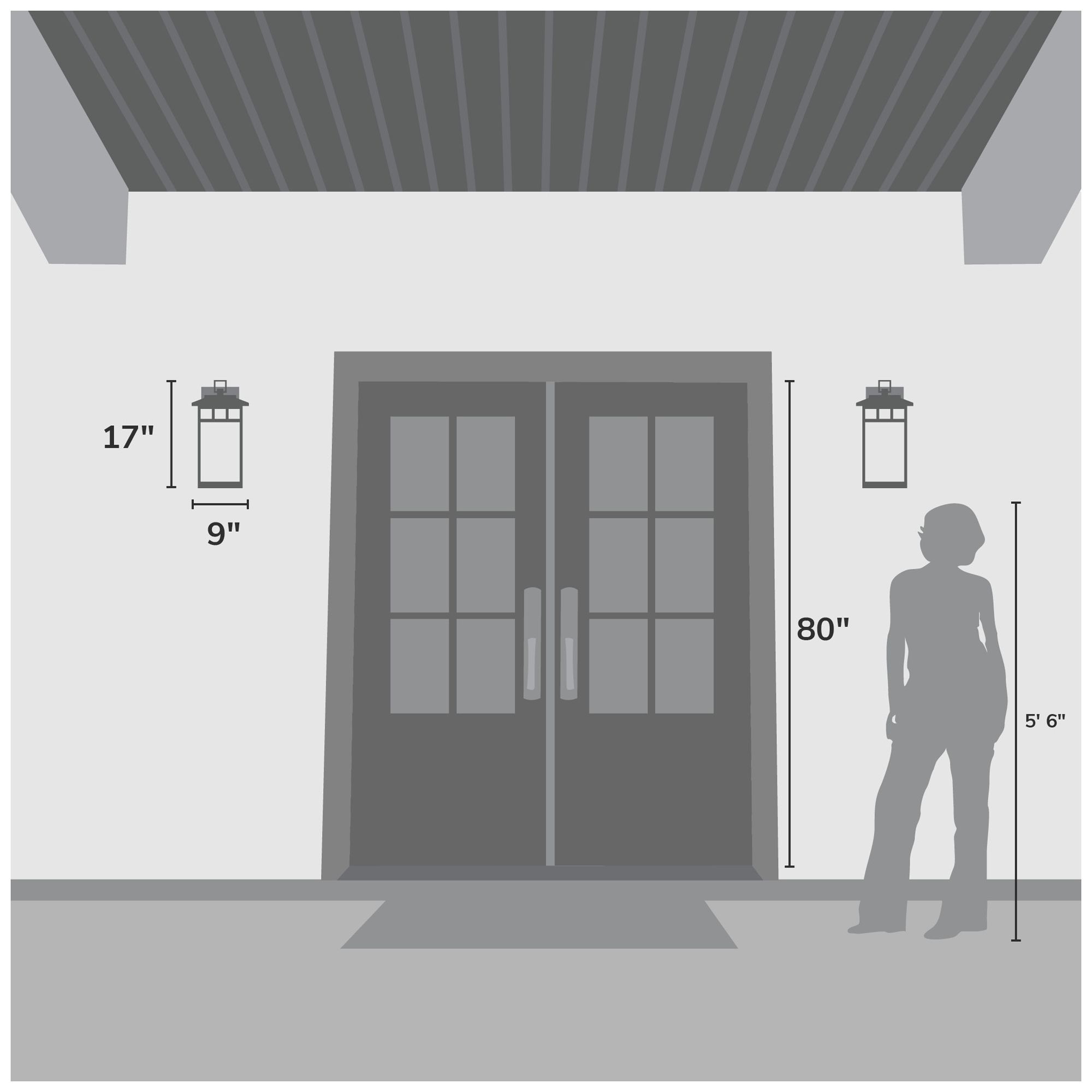 Image 6 Hunter Yancy House Matte Black Outdoor 1 Light Large 17 Inch Wall Light more views