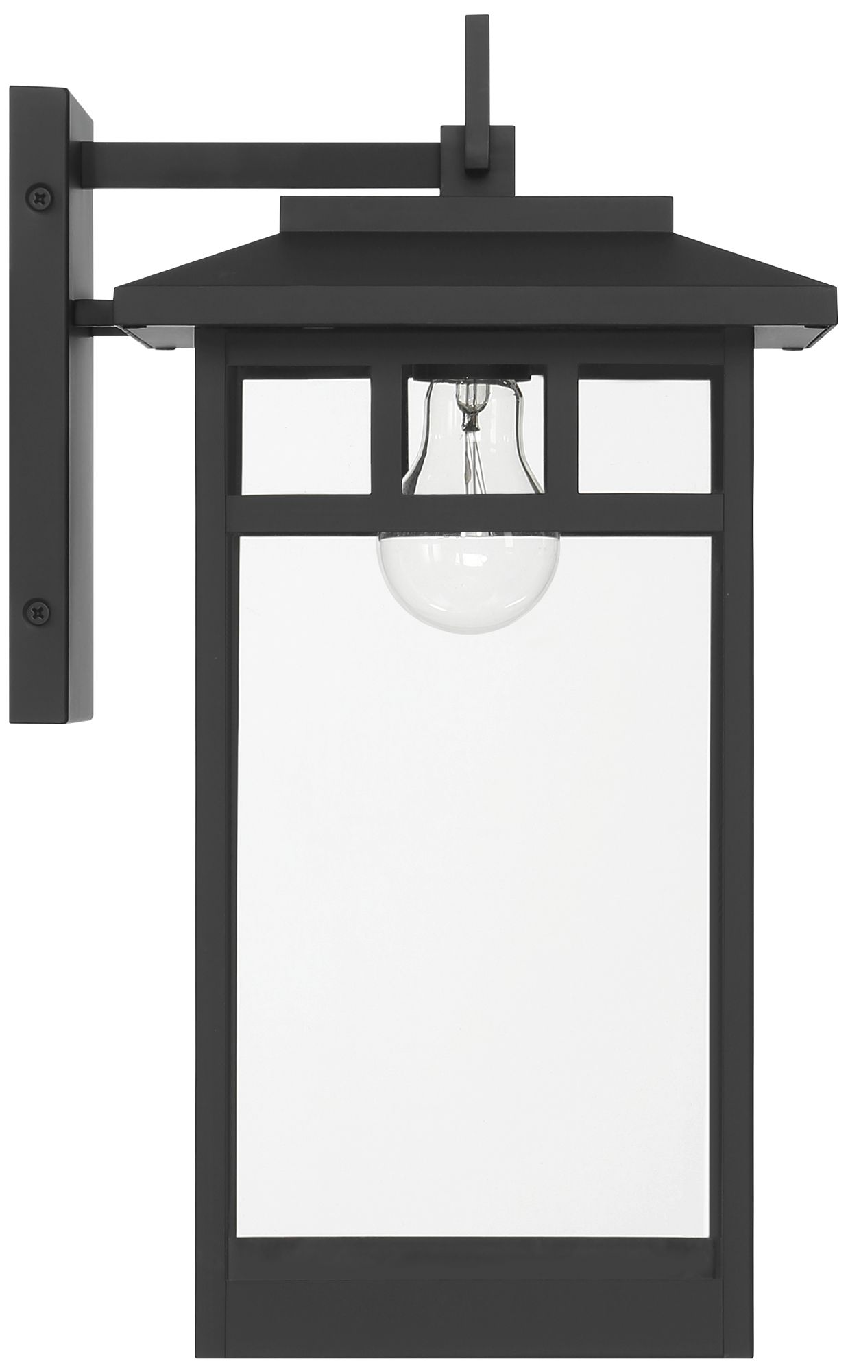 Hunter Yancy House Matte Black Outdoor 1 Light Large 17 Inch Wall Light