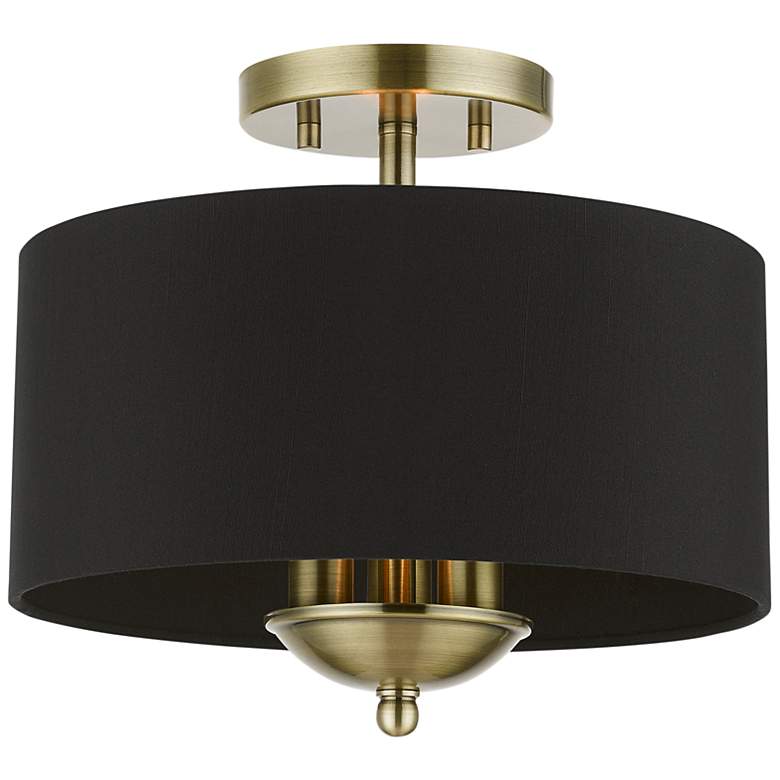 Image 3 Huntington 12" Wide Brass Steel 3-Light Ceiling Light