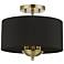 Huntington 12" Wide Brass Steel 3-Light Ceiling Light